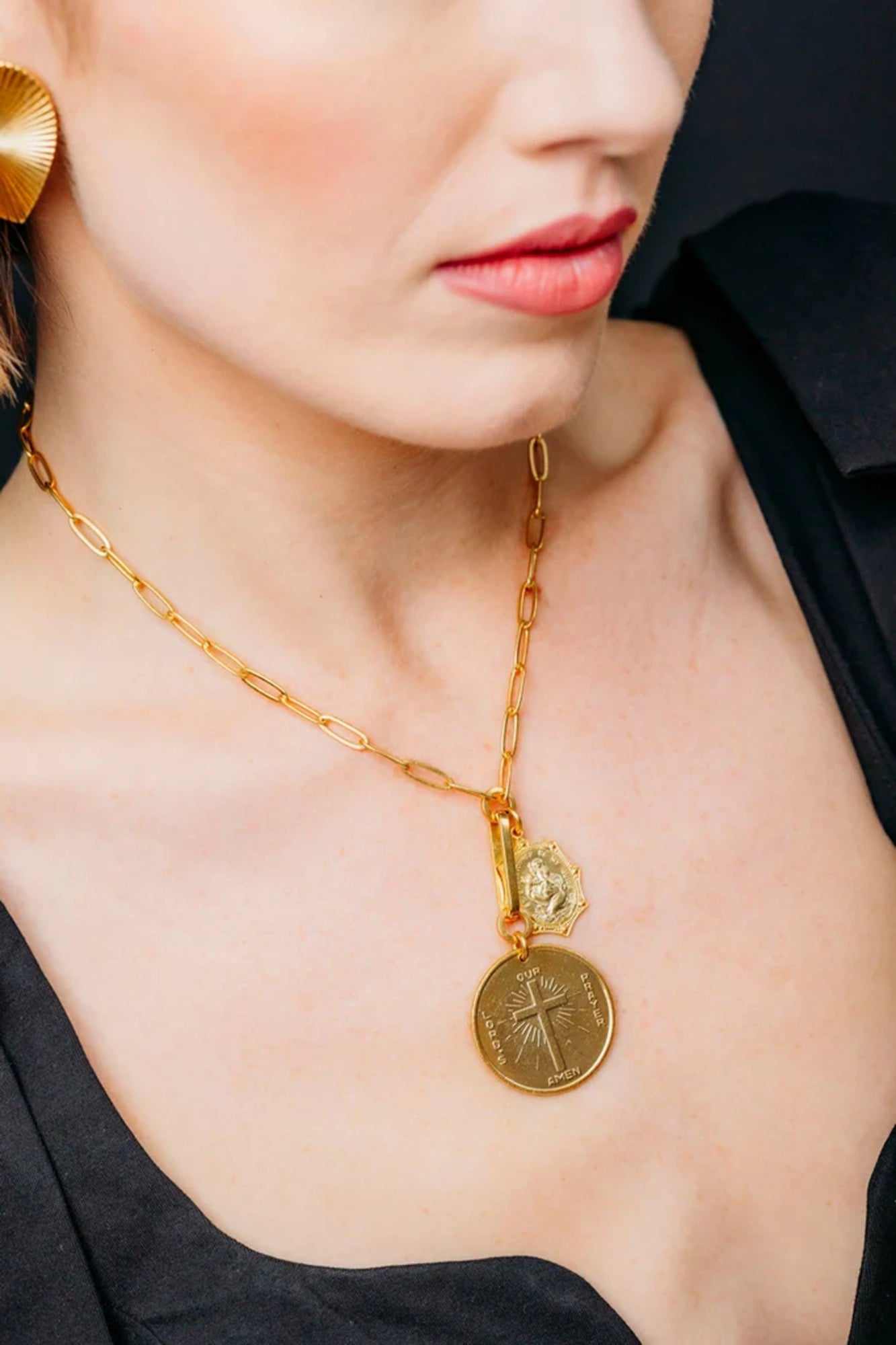 St. Christopher Necklace Gold