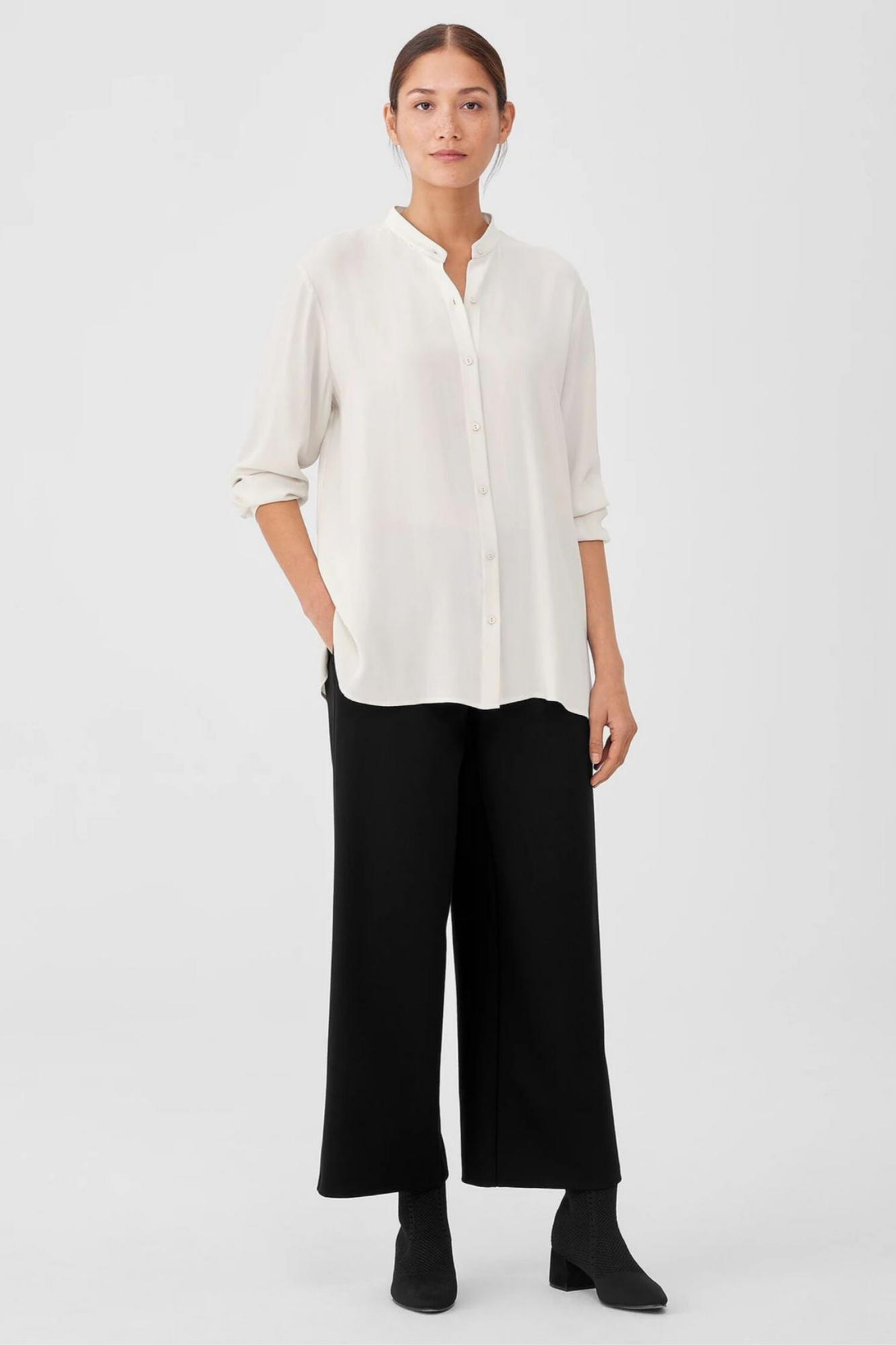 Mandarin Collar Long Shirt