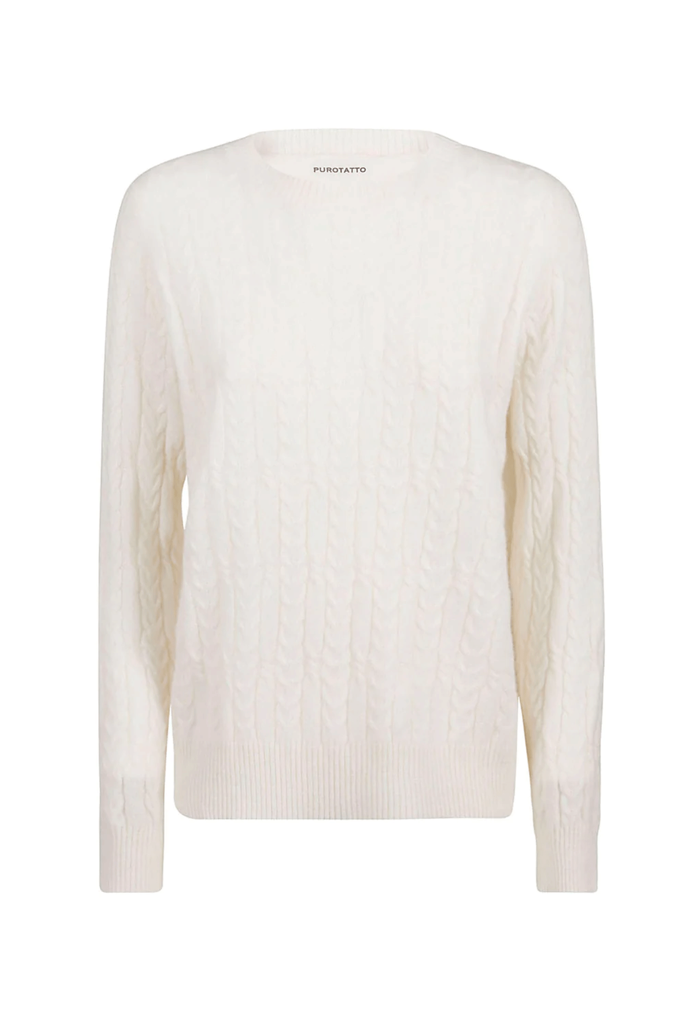 This Roundneck Cable Sweater from Purottato is made from a high-quality blend that offers comfort, warmth, and breathability. Its intricate cable-knit pattern is sure to elevate any wardrobe. Wear it with jeans and boots for a classic look.