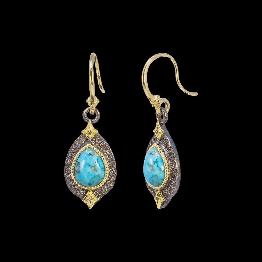 Blue Turquoise Drop Earring