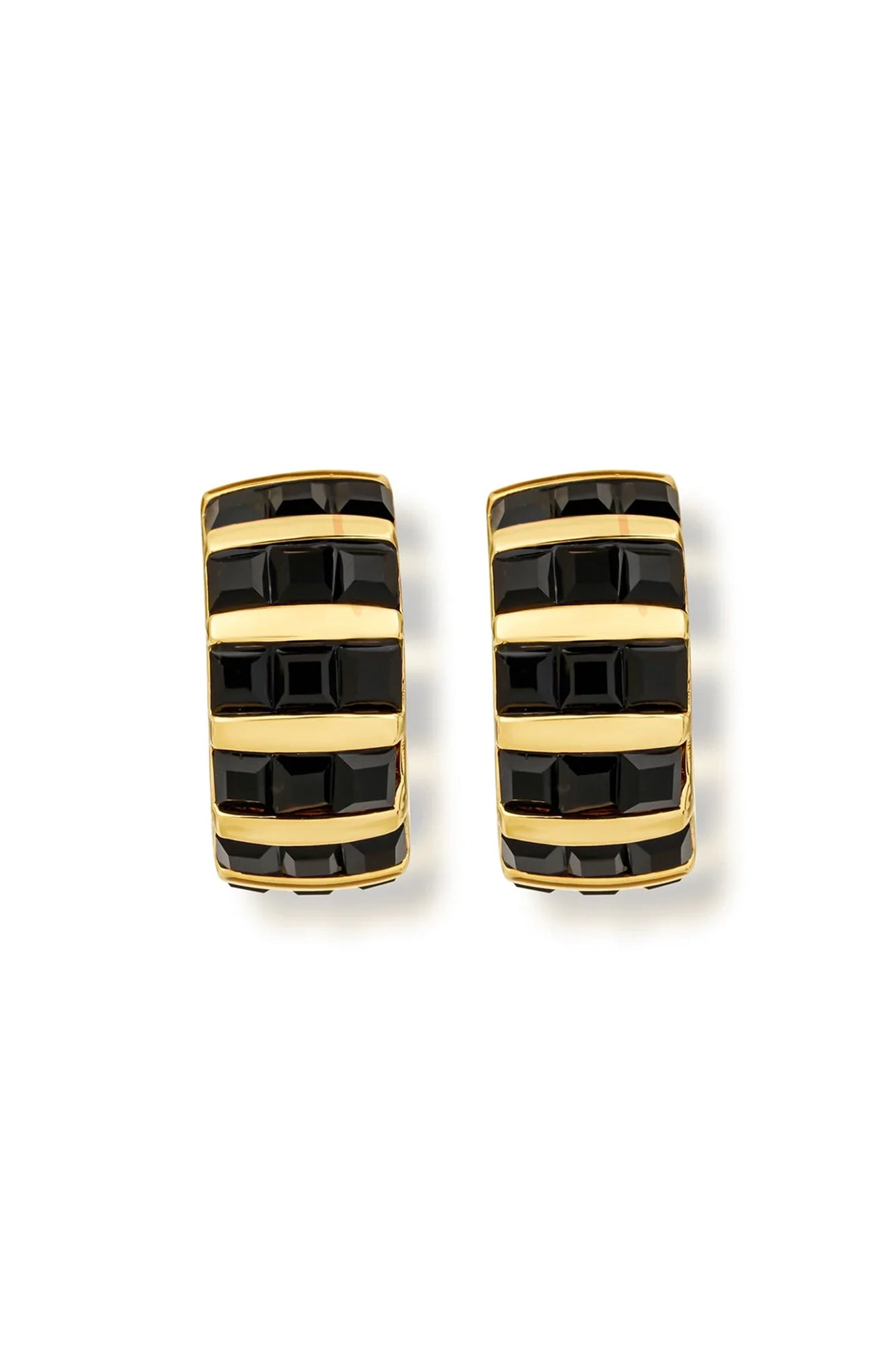 MARGARITA ON THE ROCKS Black Small Hoop Earrings