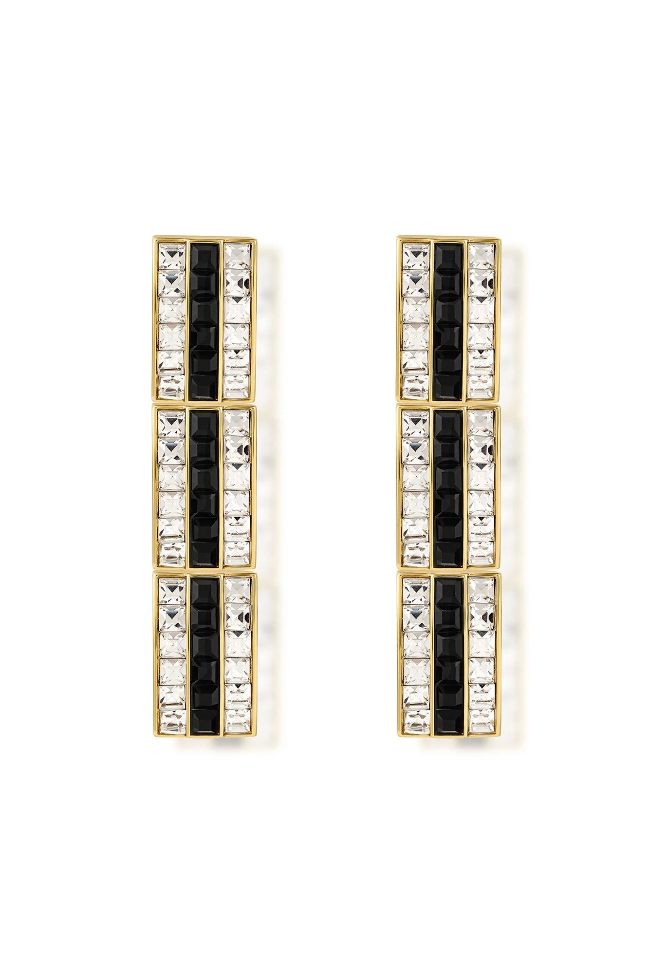 MARGARITA ON THE ROCKS Black & White Trio Earrings