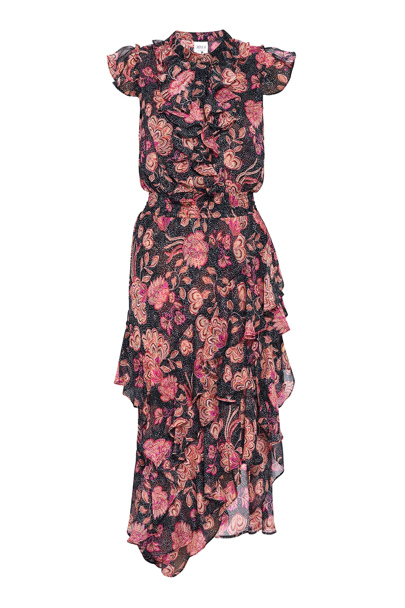 Look your best in the Ilysa Dress from Misa. Crafted with airy chiffon and an eye-catching pink and navy floral print