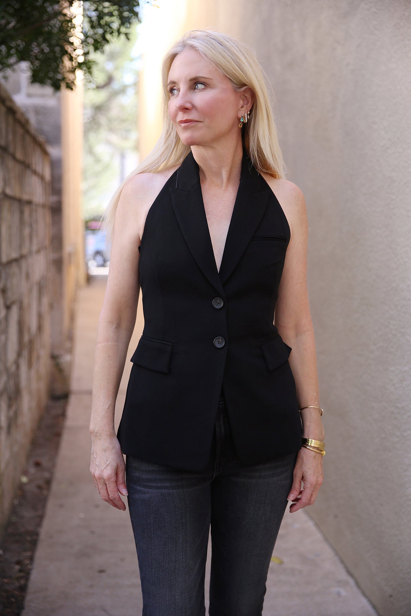 Alexa Tailored Vest Black