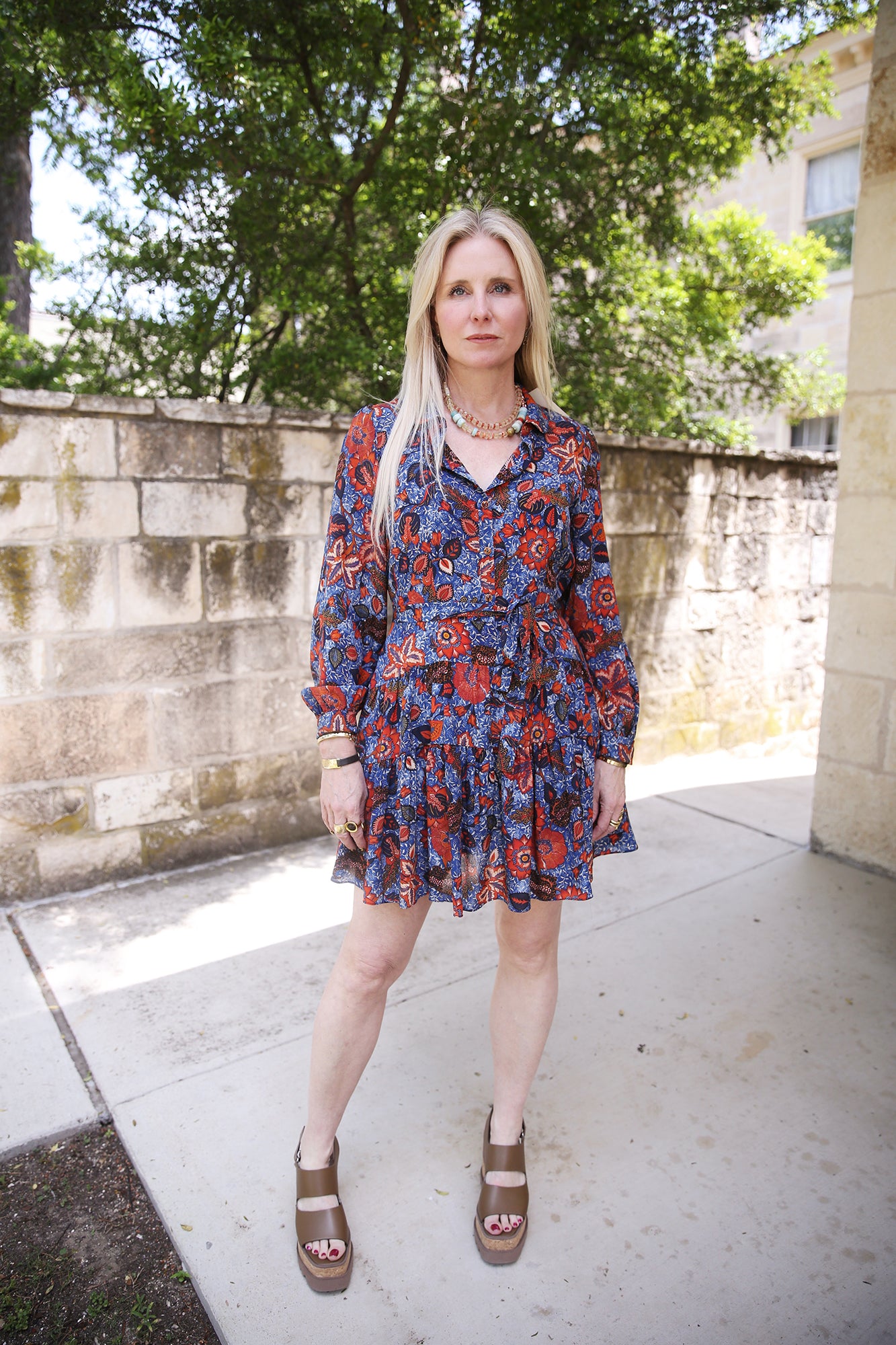 Aliya Painted Silk Dress