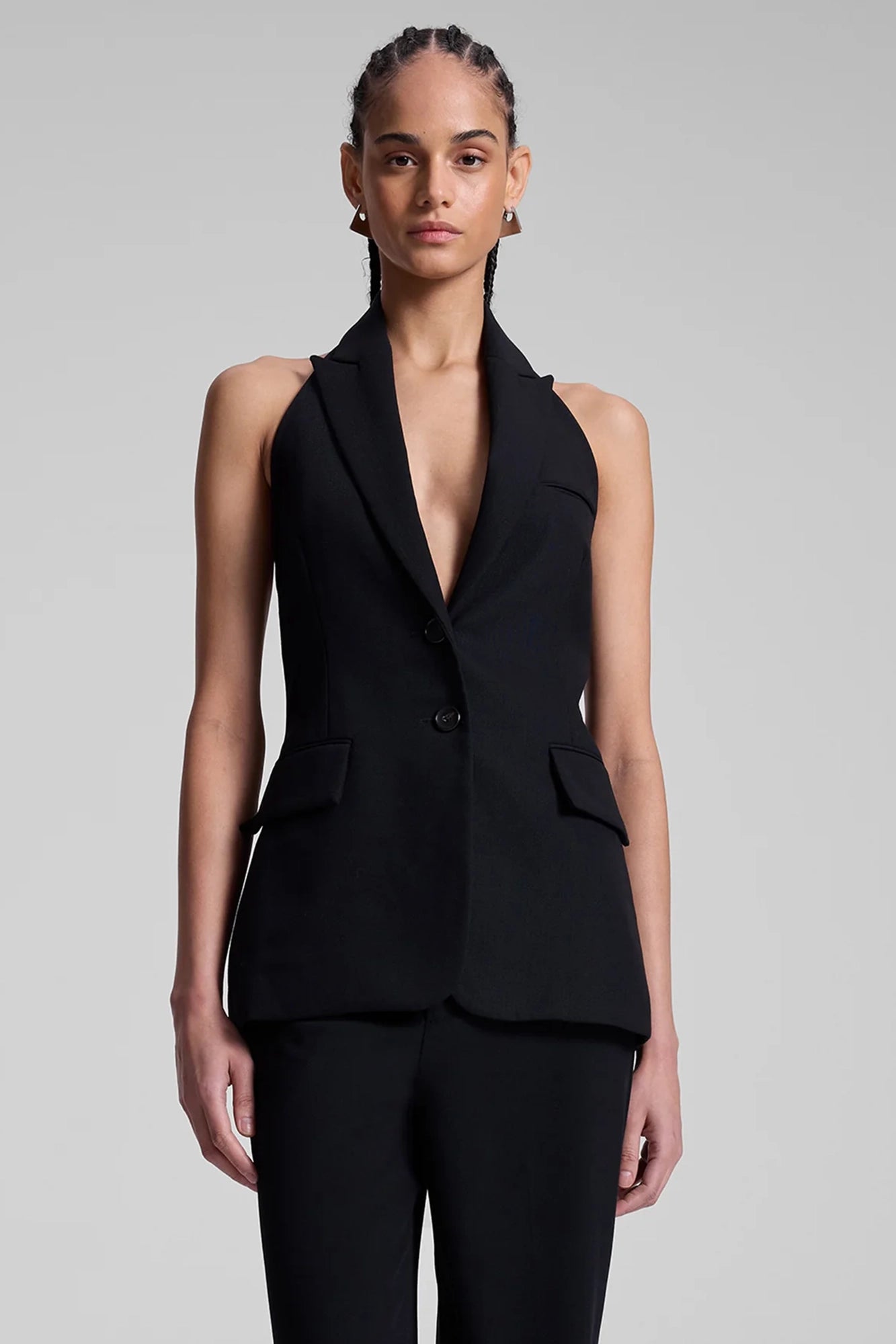 Alexa Tailored Vest Black