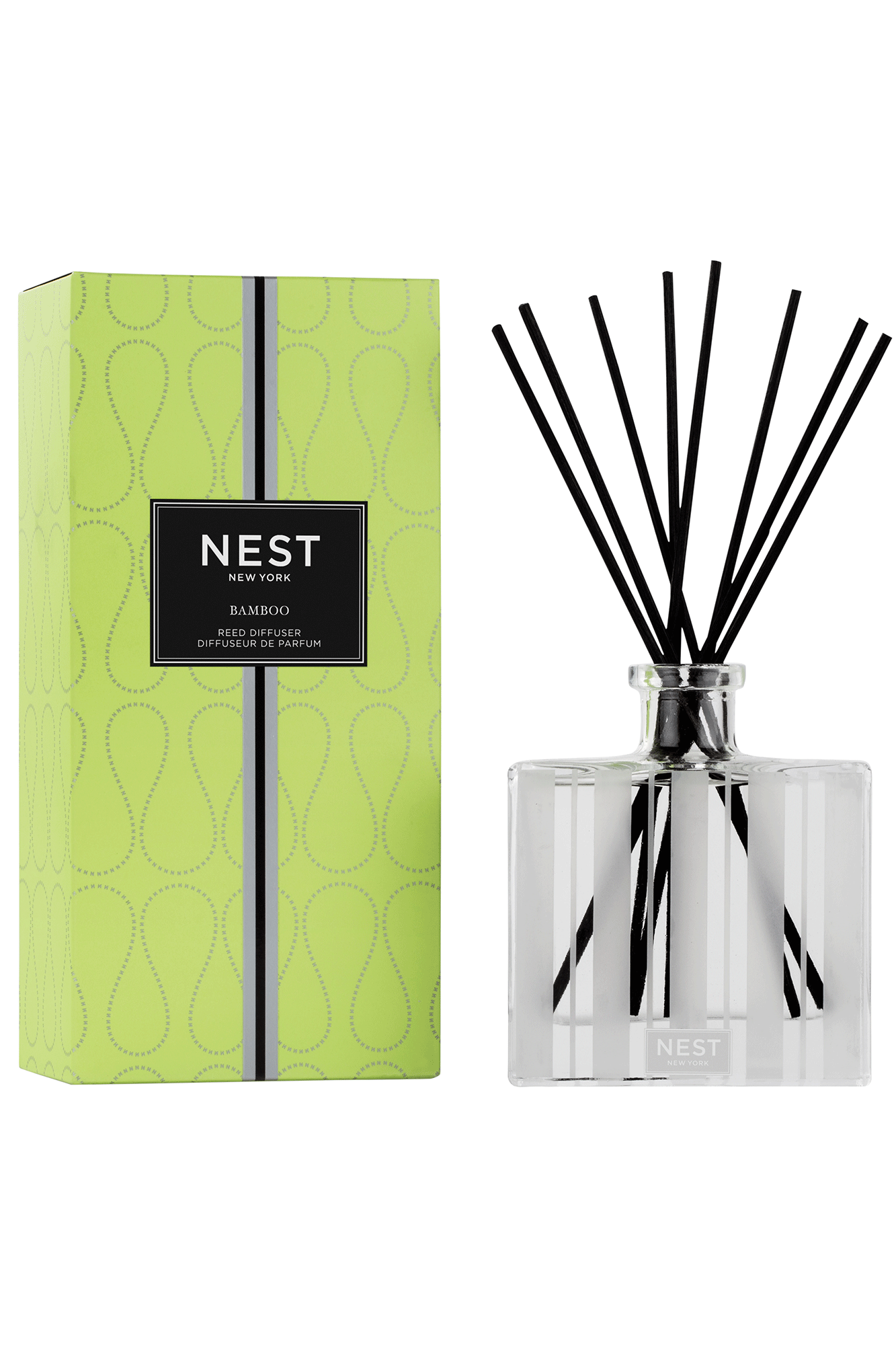 Create a luxurious atmosphere with this Bamboo Reed Diffuser from Nest. Featuring a blend of white florals with an abundance of lush green notes and hints of sparkling citrus, this bestselling fragrance provides an inviting, welcoming scent for any space. Enhance the ambiance of any room with this signature scent.
