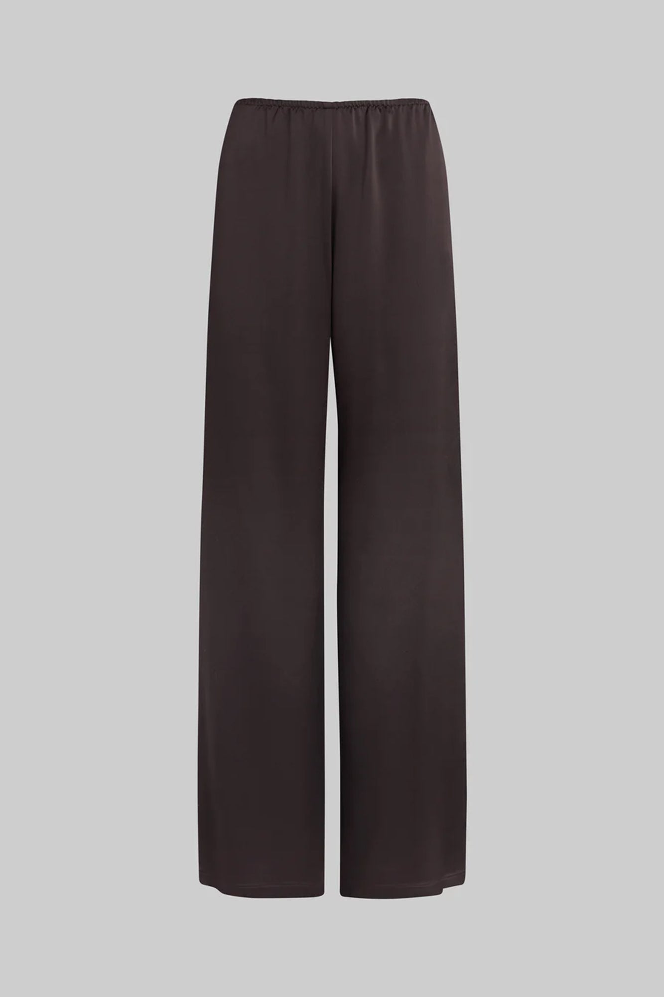 Barb Satin Wide Leg Pant Chocolate