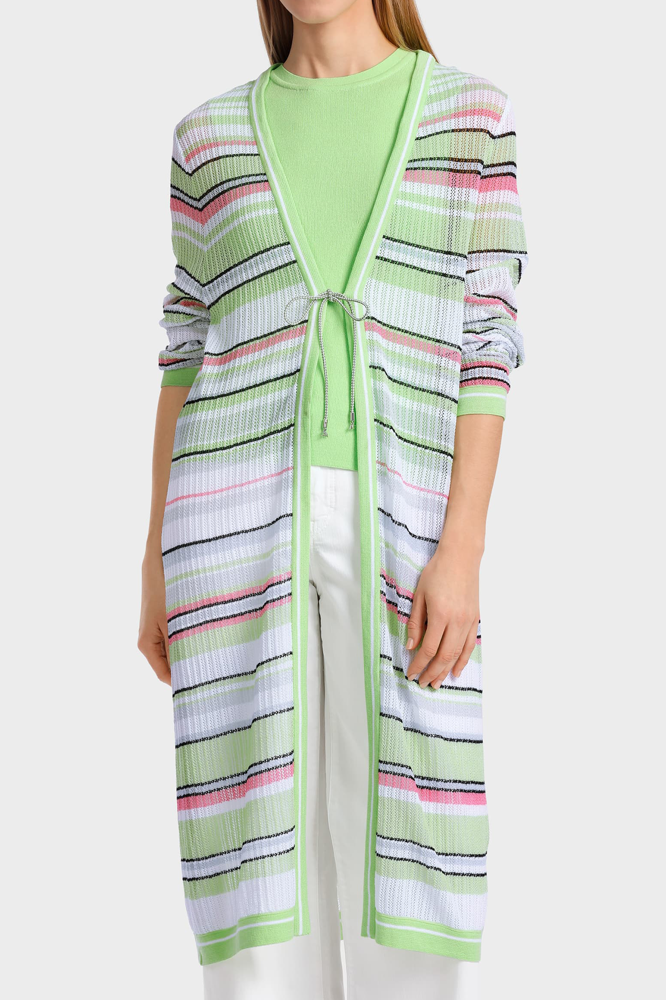 Beach House Long Cardigan Knitted in Germany Light Apple Green