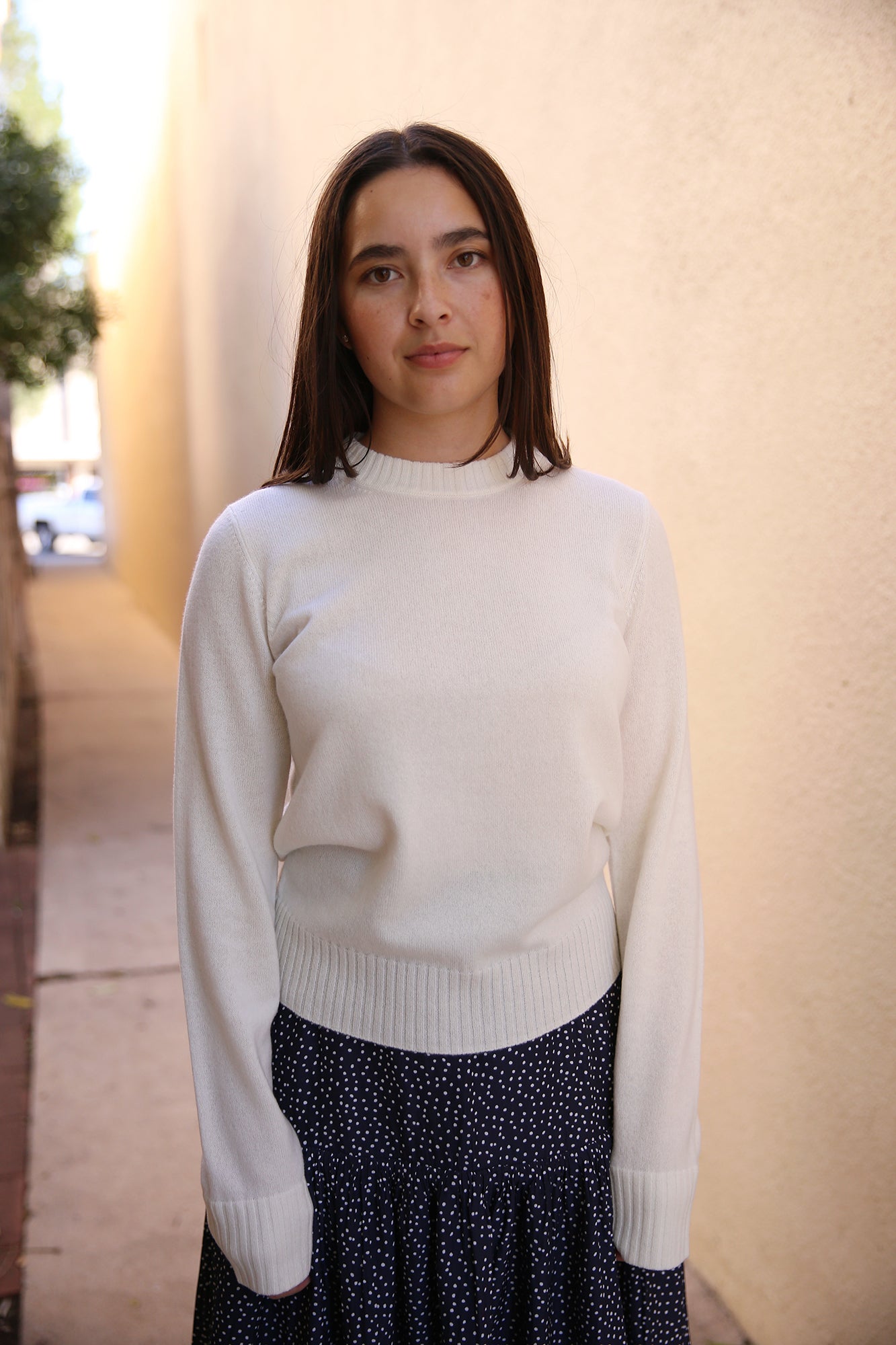 Cashmere Crew Neck Sweater Off White