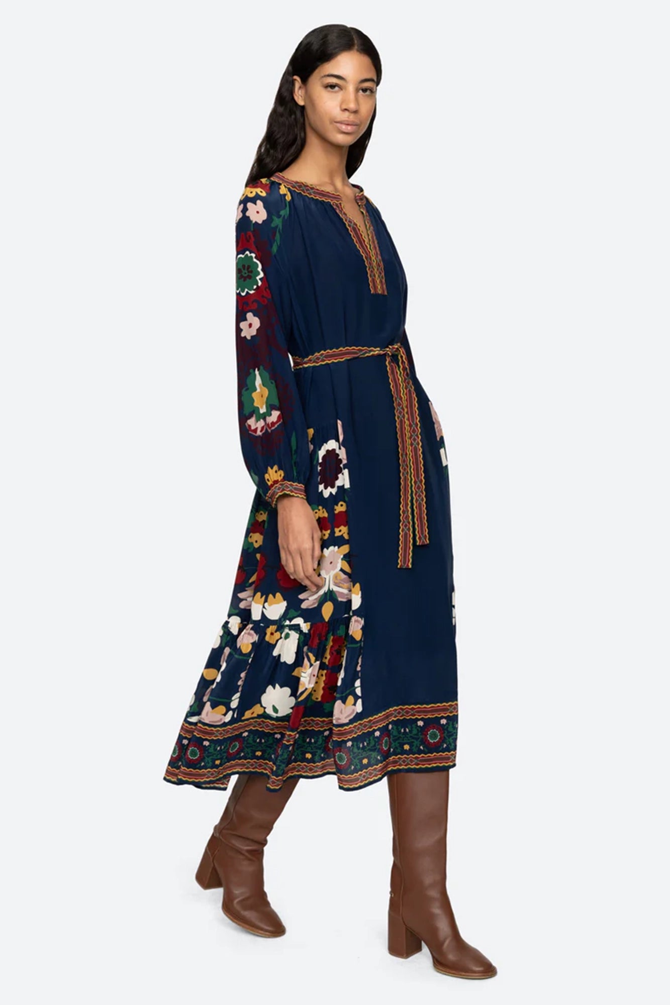 Cassia Print Long Sleeve Dress