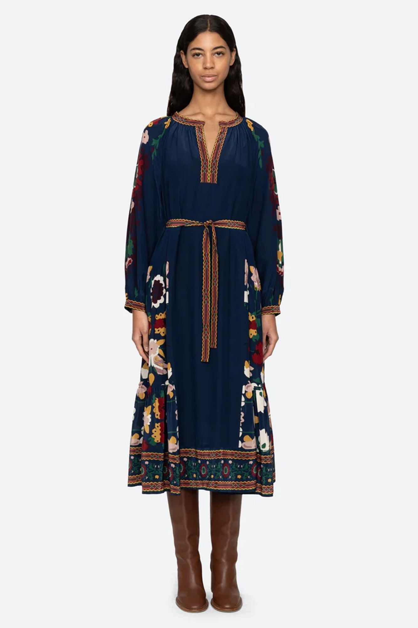 Cassia Print Long Sleeve Dress