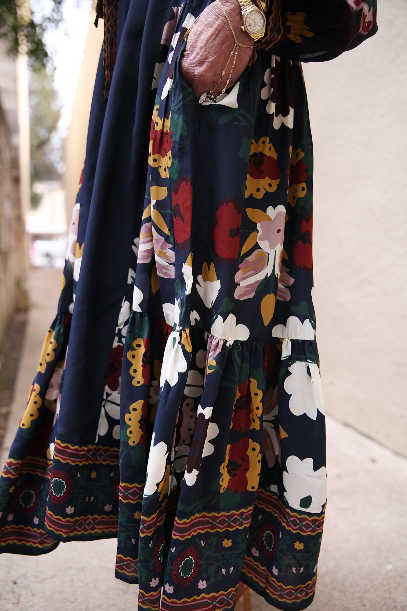 Cassia Print Long Sleeve Dress