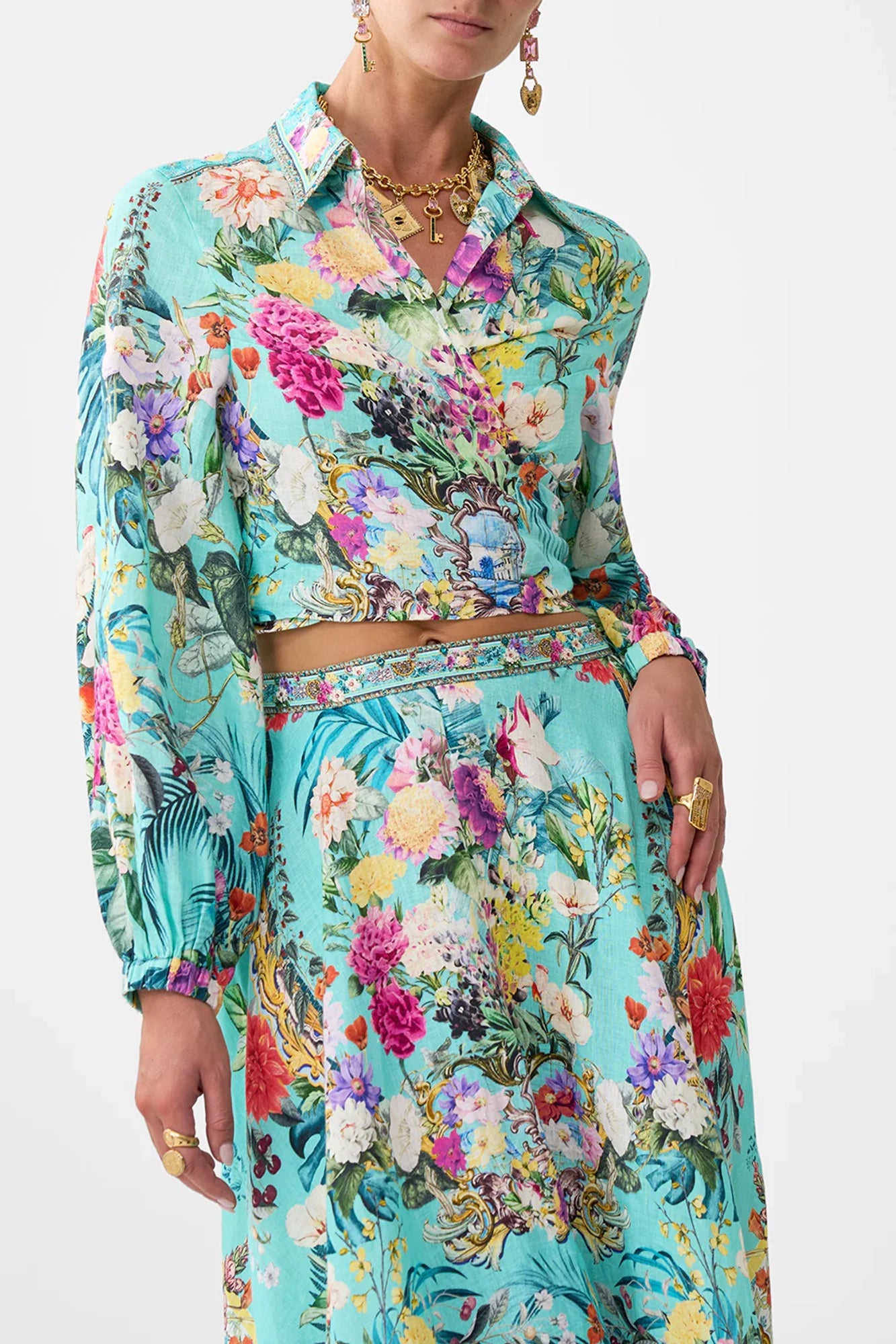 Cropped Wrap Shirt Gardens Of Queluz Small