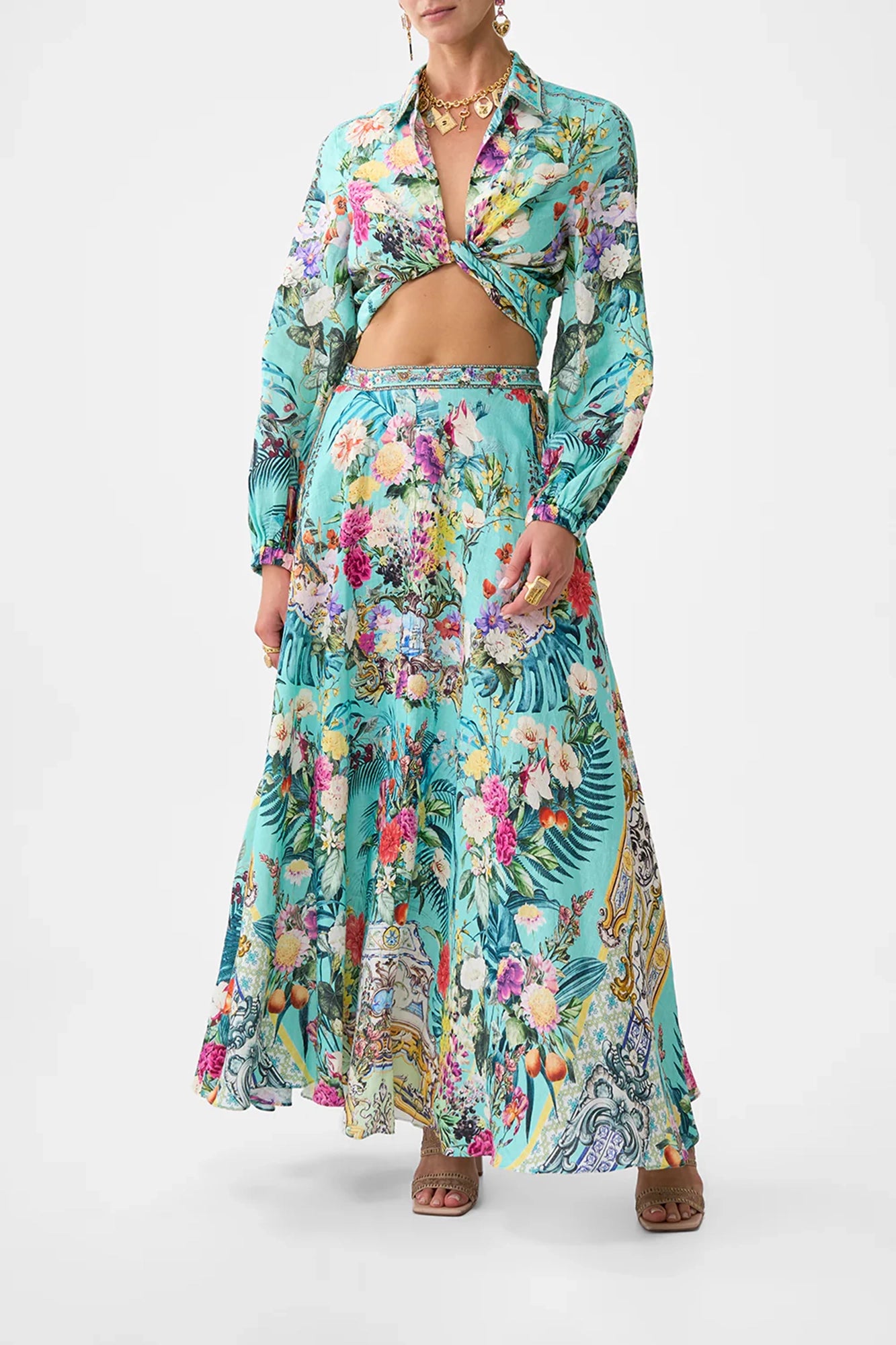 Cropped Wrap Shirt Gardens Of Queluz Small