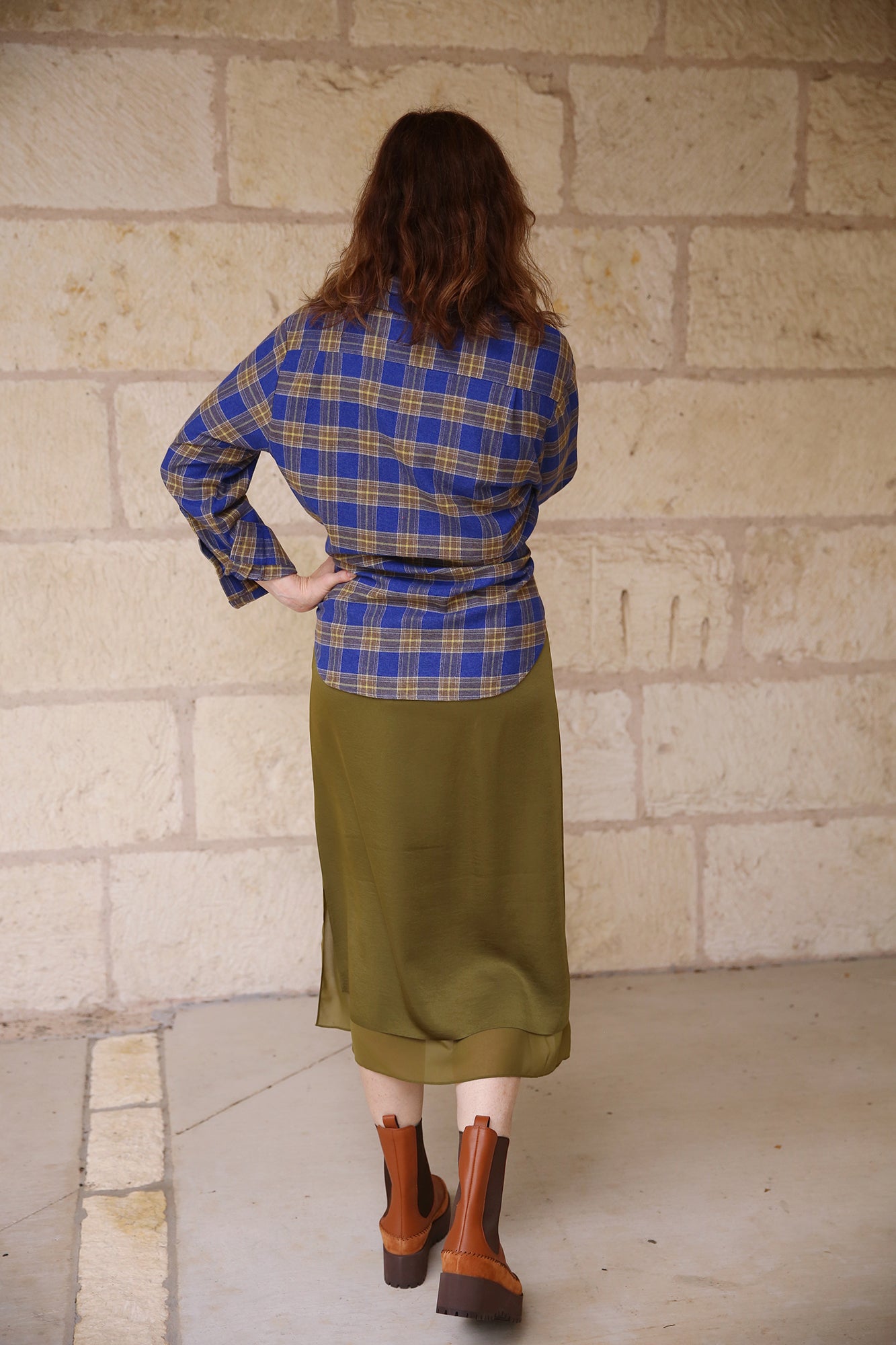 Double Side-Slit Straight Skirt Laurel