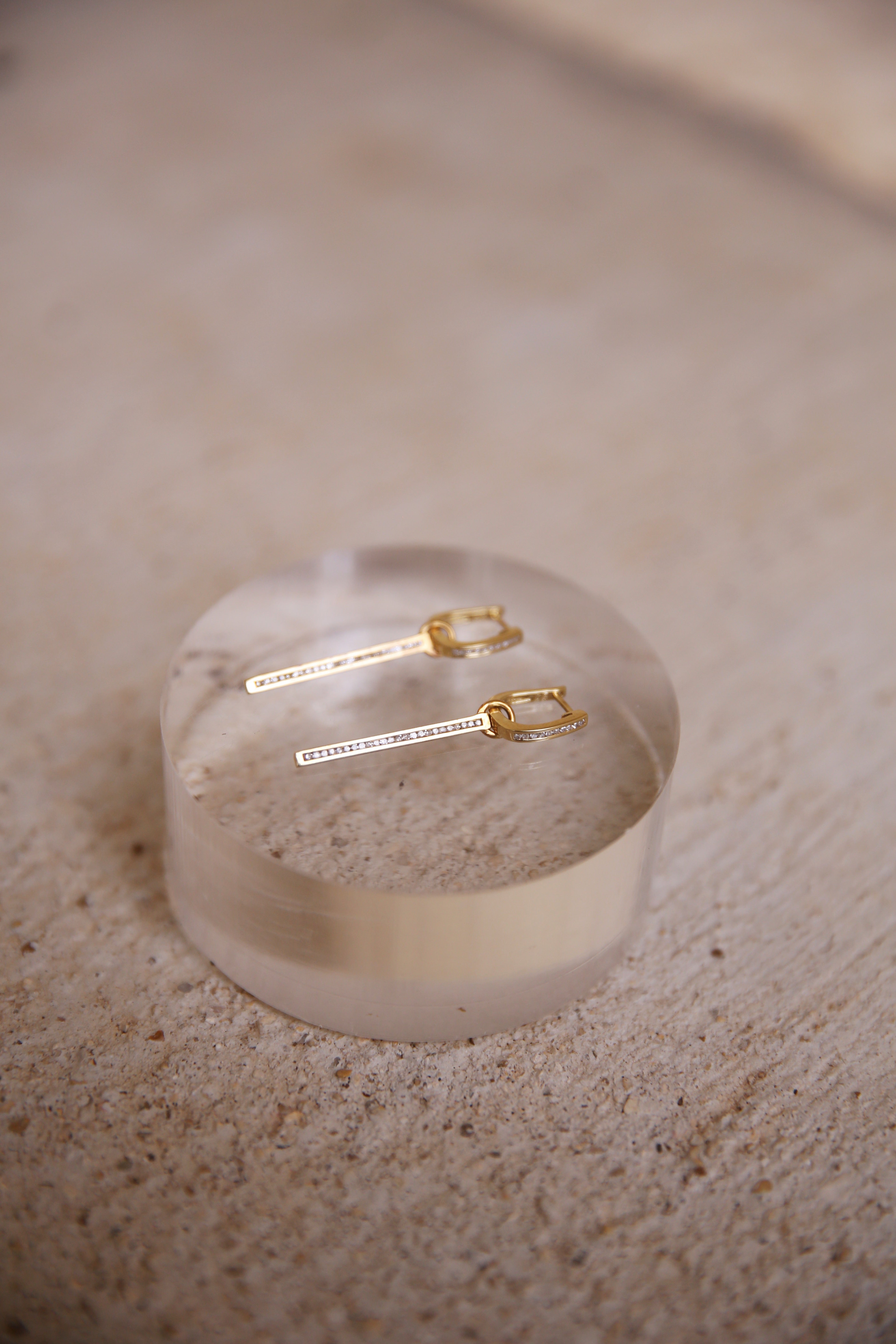Diamond Channel Set 14K YG Earrings Set