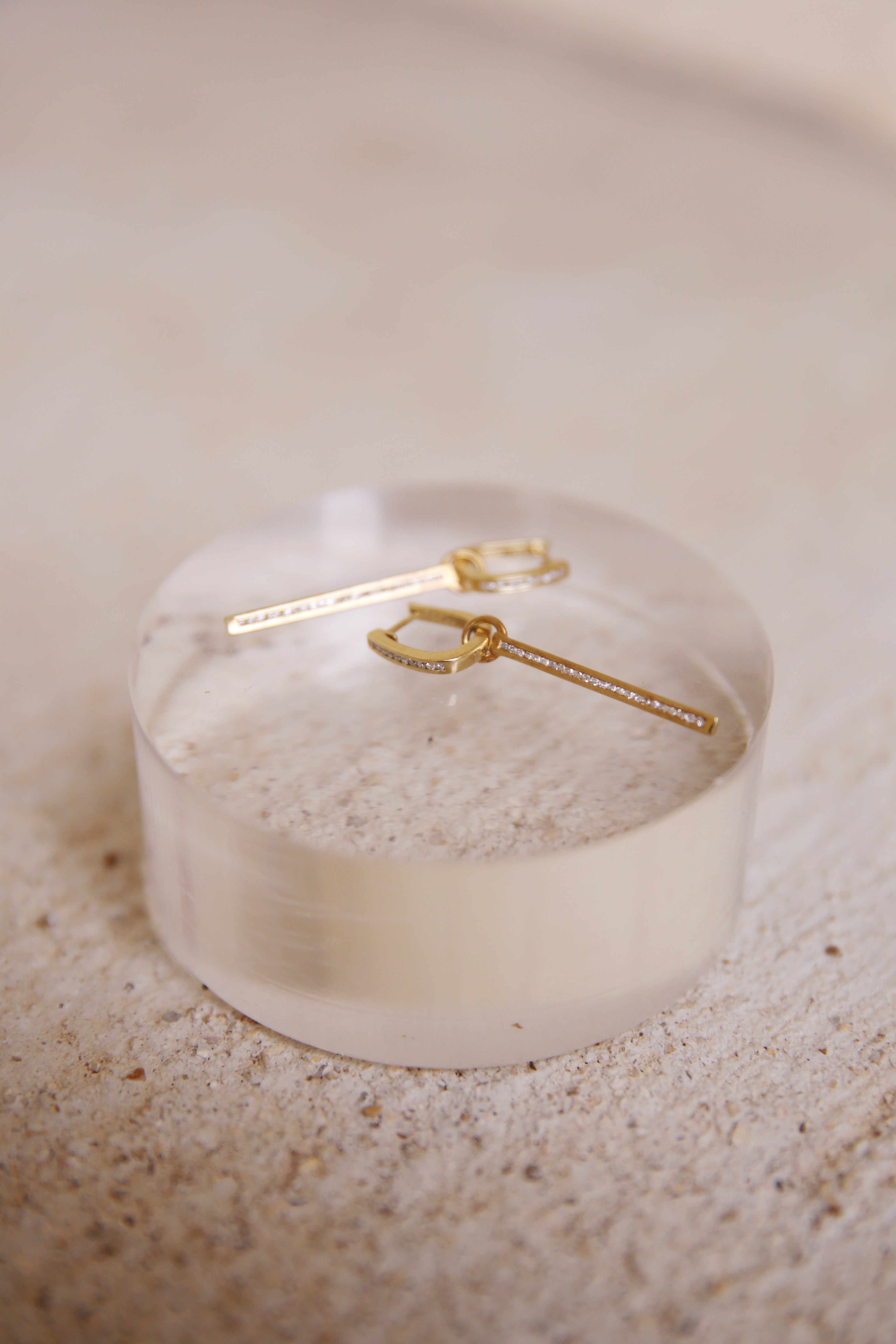 Diamond Channel Set 14K YG Earrings Set