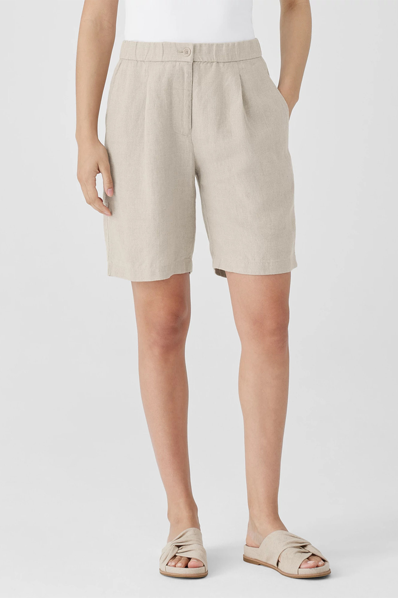 Organic Linen Shorts Undyed Natural