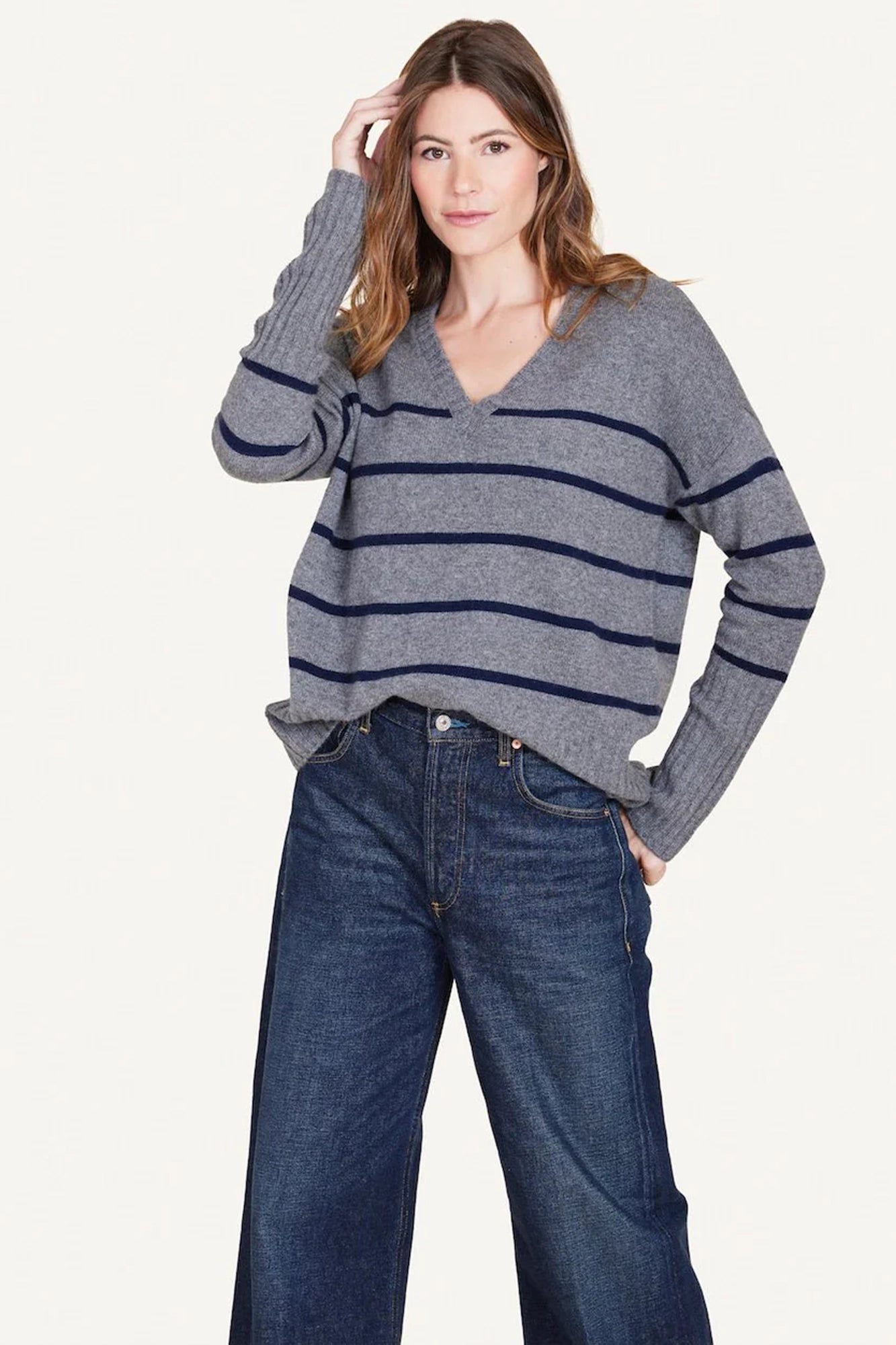 Ella Cashmere V-Neck Sweater