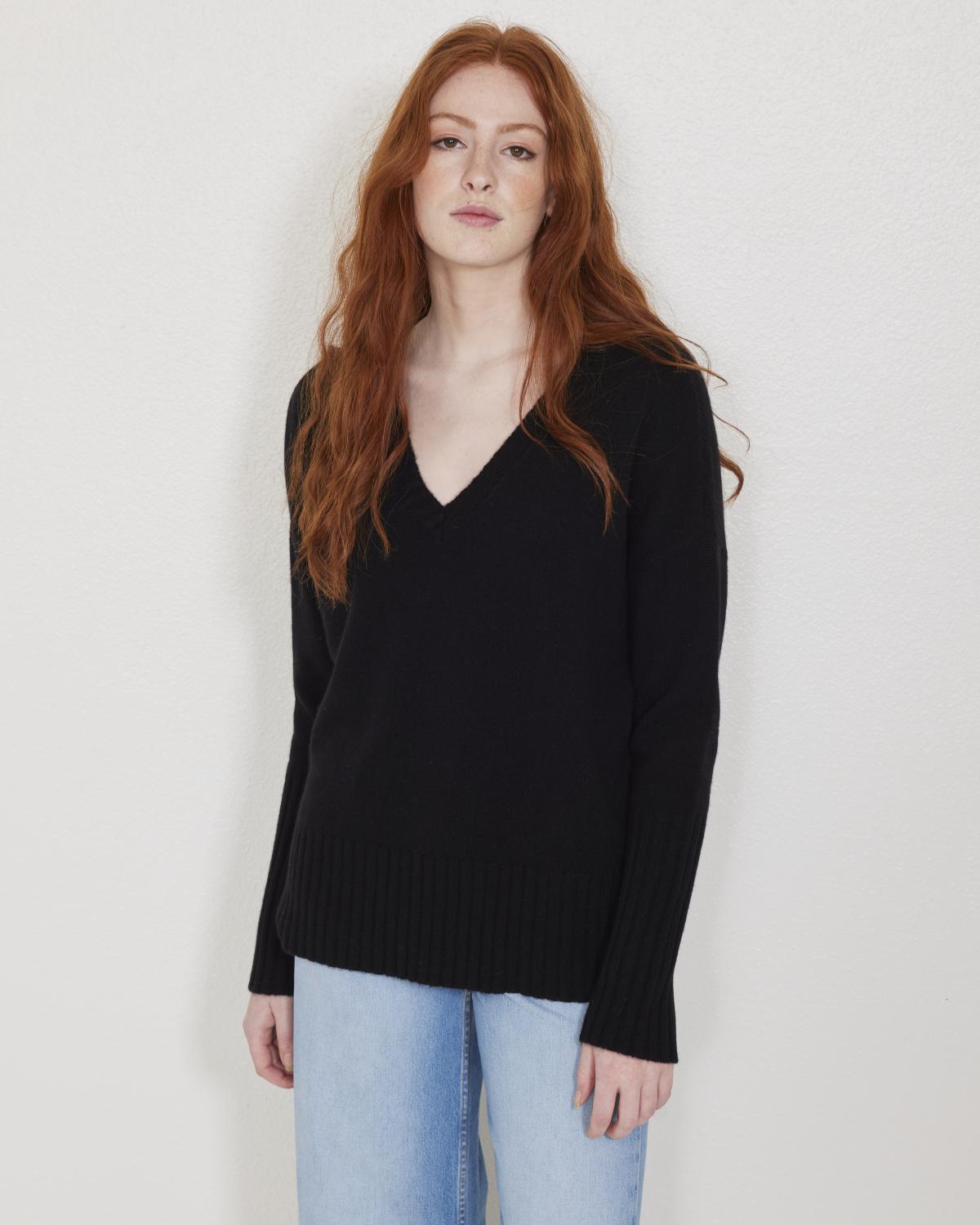 Ella Cashmere V-Neck Sweater