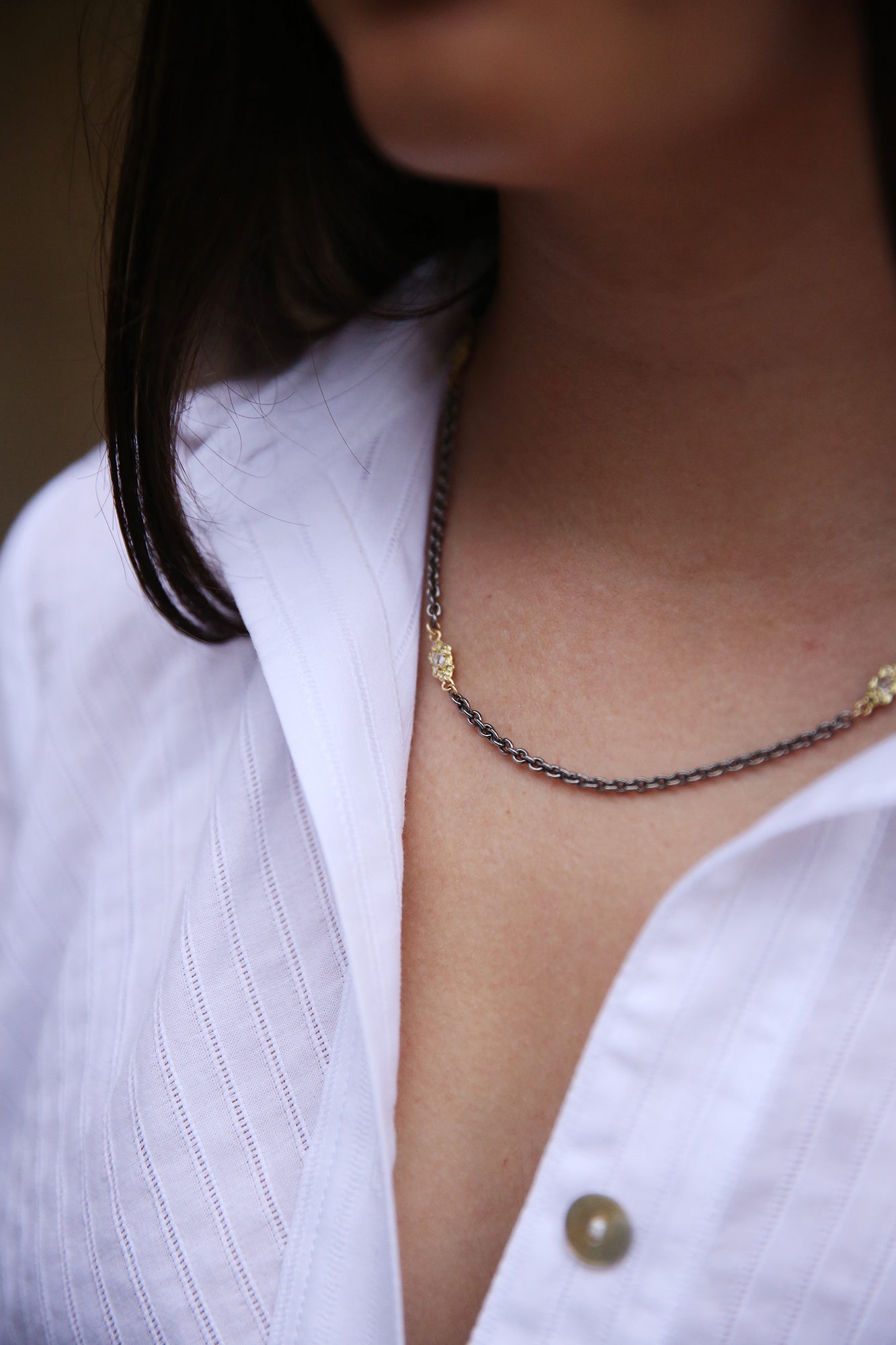 Gold Scroll Link Necklace