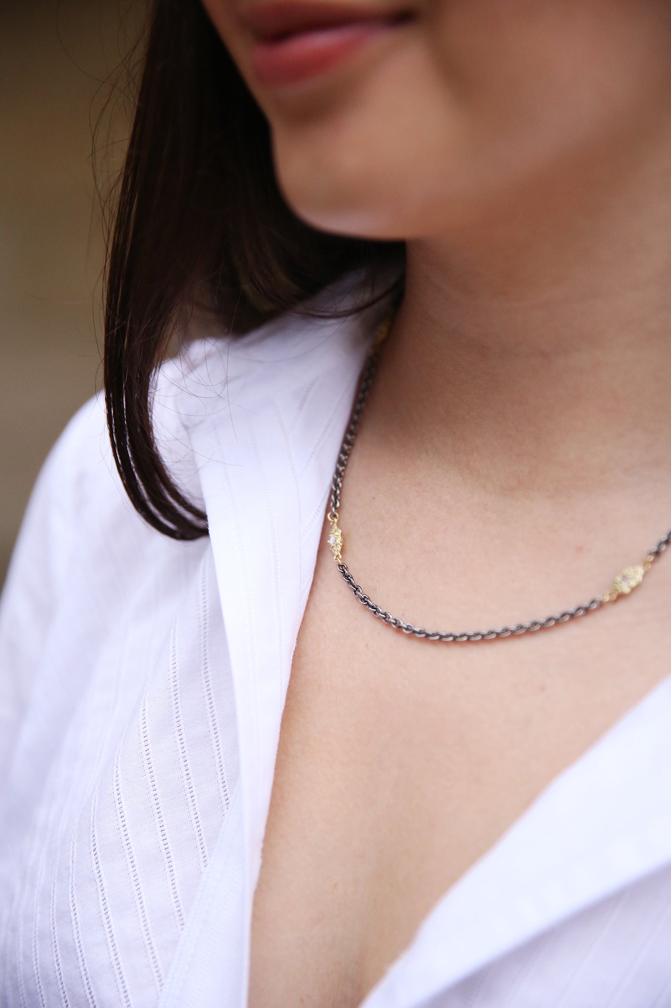 Gold Scroll Link Necklace