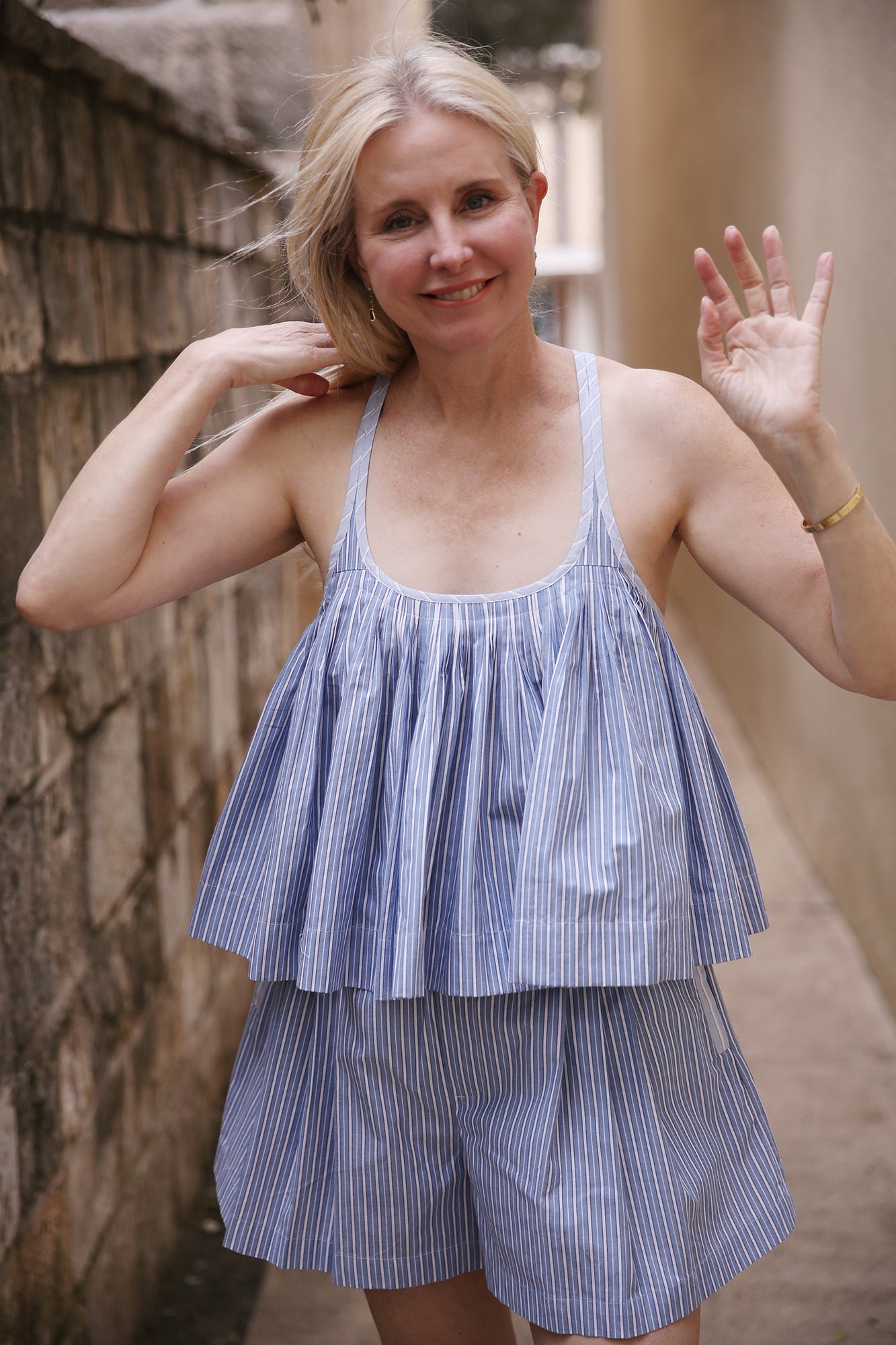 Helmi Striped Shirting Tank Top