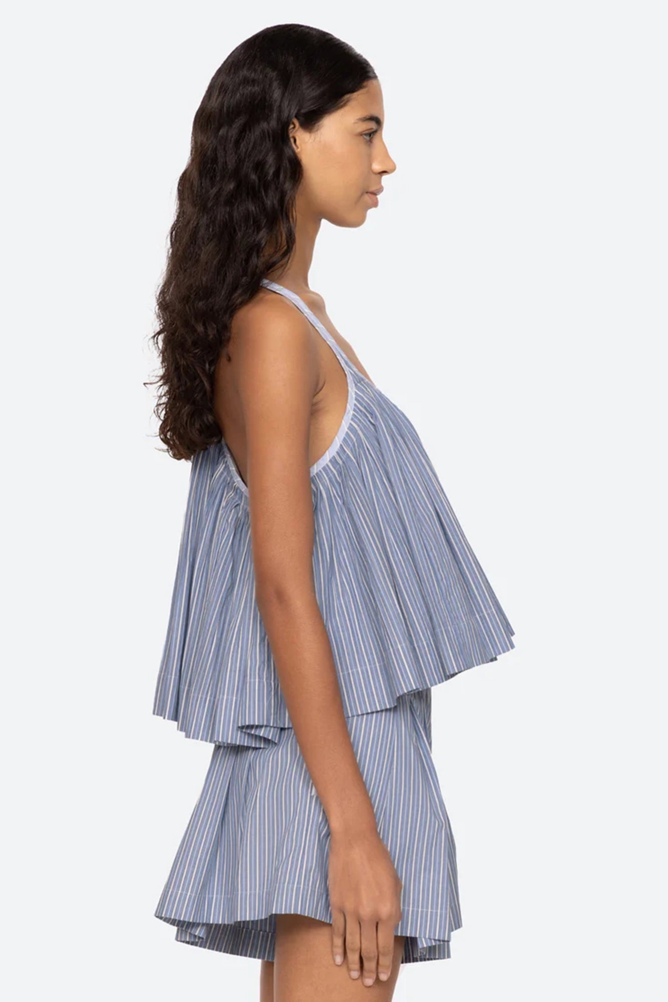 Helmi Striped Shirting Tank Top