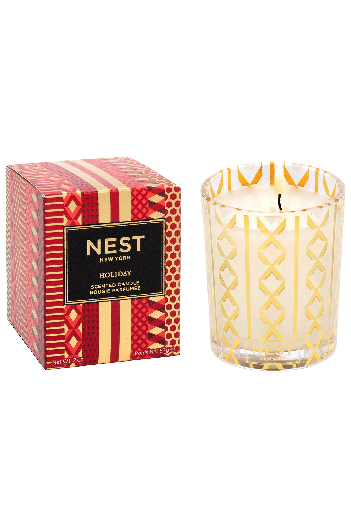 This exquisite Holiday Classic Votive from Nest will fill your home with the quintessential aroma of the season. A sophisticated blend of pomegranate, mandarin orange, pine, cloves, cinnamon, vanilla, and amber, this bestselling fragrance will bring a cozy and warm atmosphere to any room.