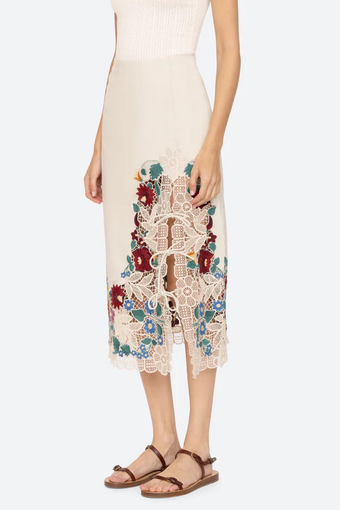 Katharine Embroidery Tie Skirt