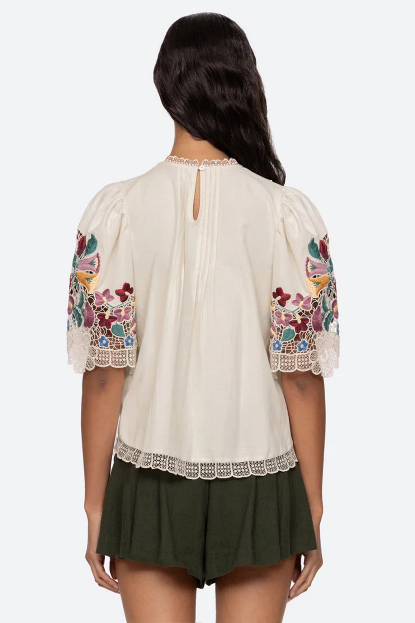 Katharine Embroidery Short Sleeve Top