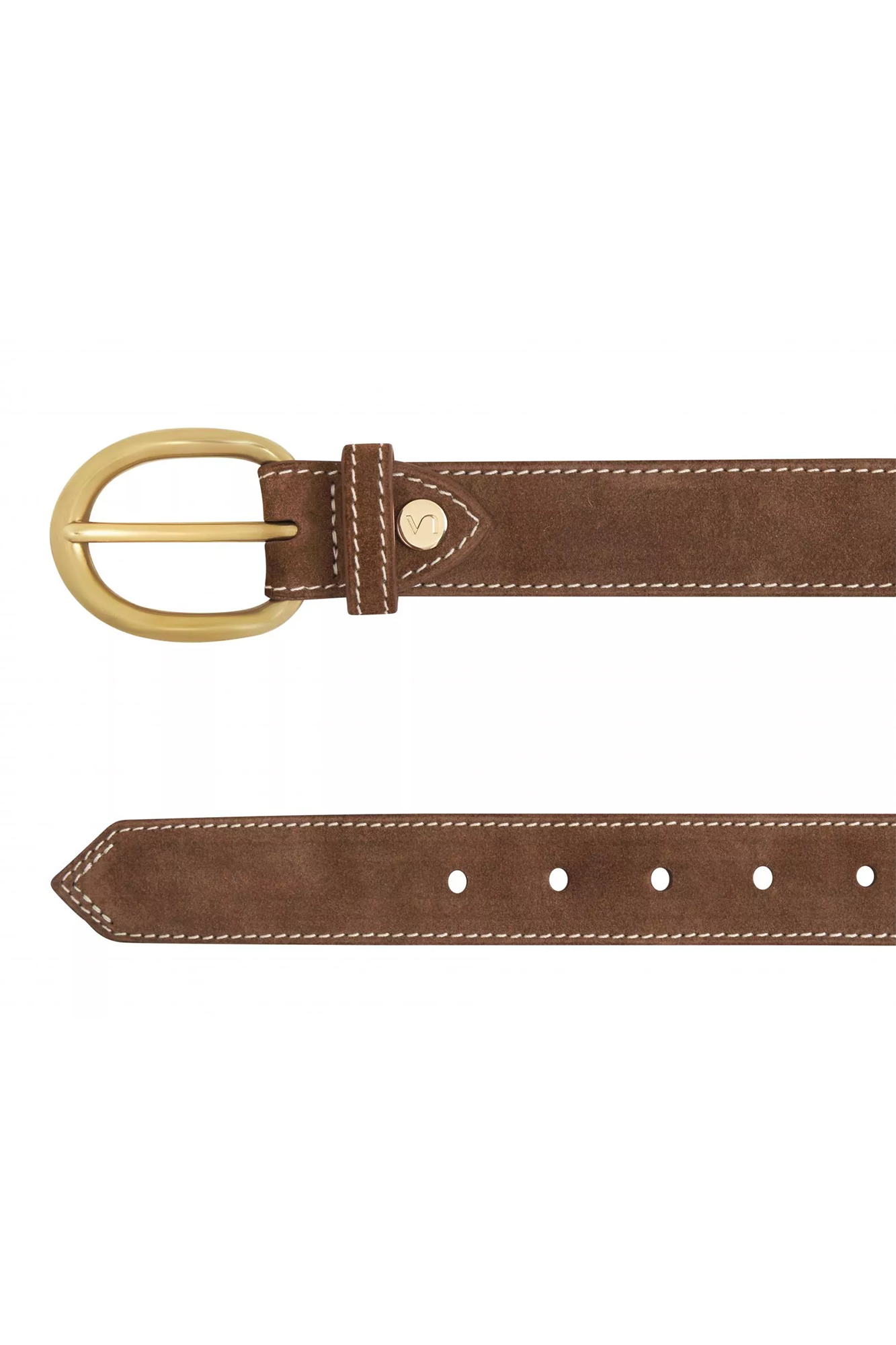 La Vaillante 30mm Belt Calf Leather Suede Leather Gold Buckle Date