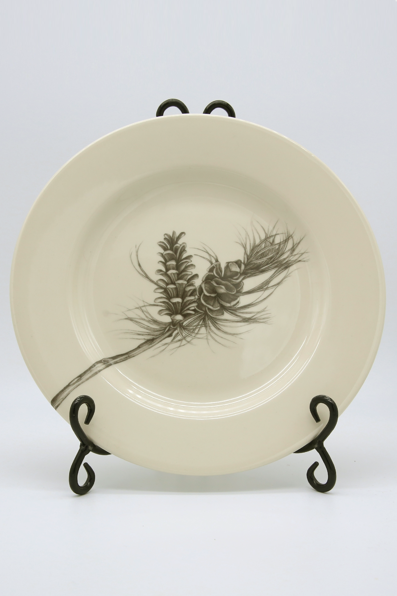 ZINDEL Dinner Plate Pine Branch - White
