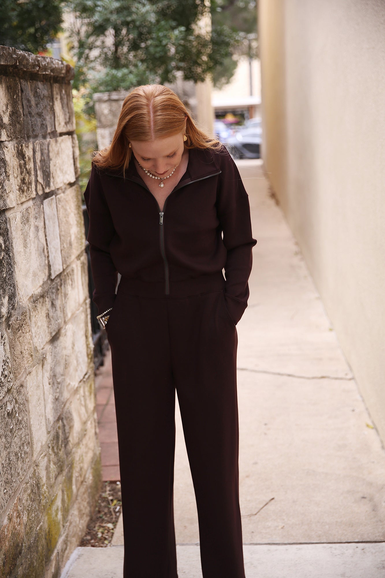 AirEssentials Long Sleeve Wide Leg Jumpsuit