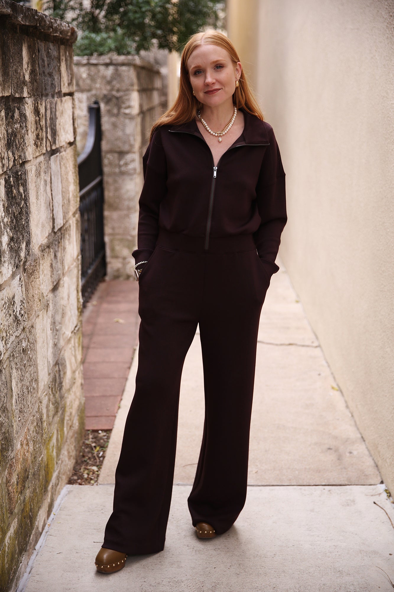 AirEssentials Long Sleeve Wide Leg Jumpsuit