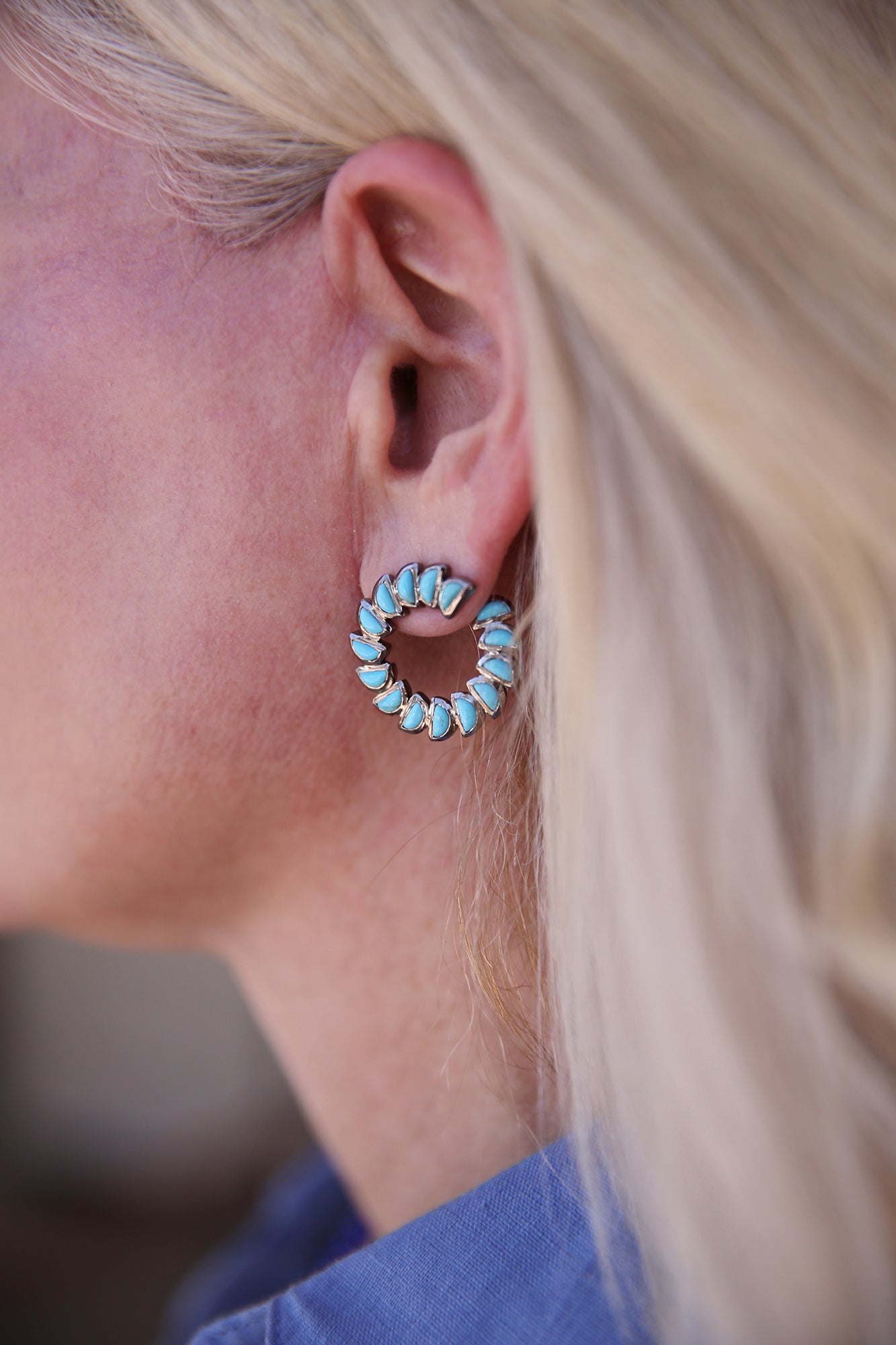 Marabou Bypass Hoops Turquoise