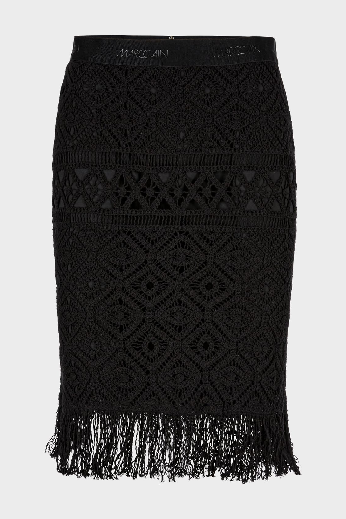 Ourika Gardens Short Skirt Mad From Crochet Lace Black