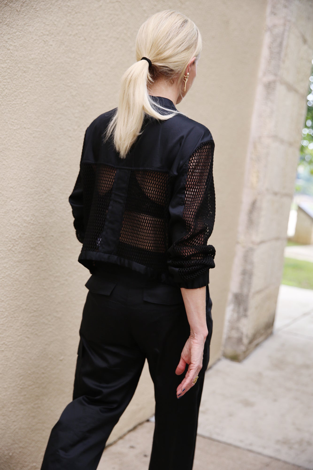 Ourika Gardens Sporty Jacket in Mesh Black