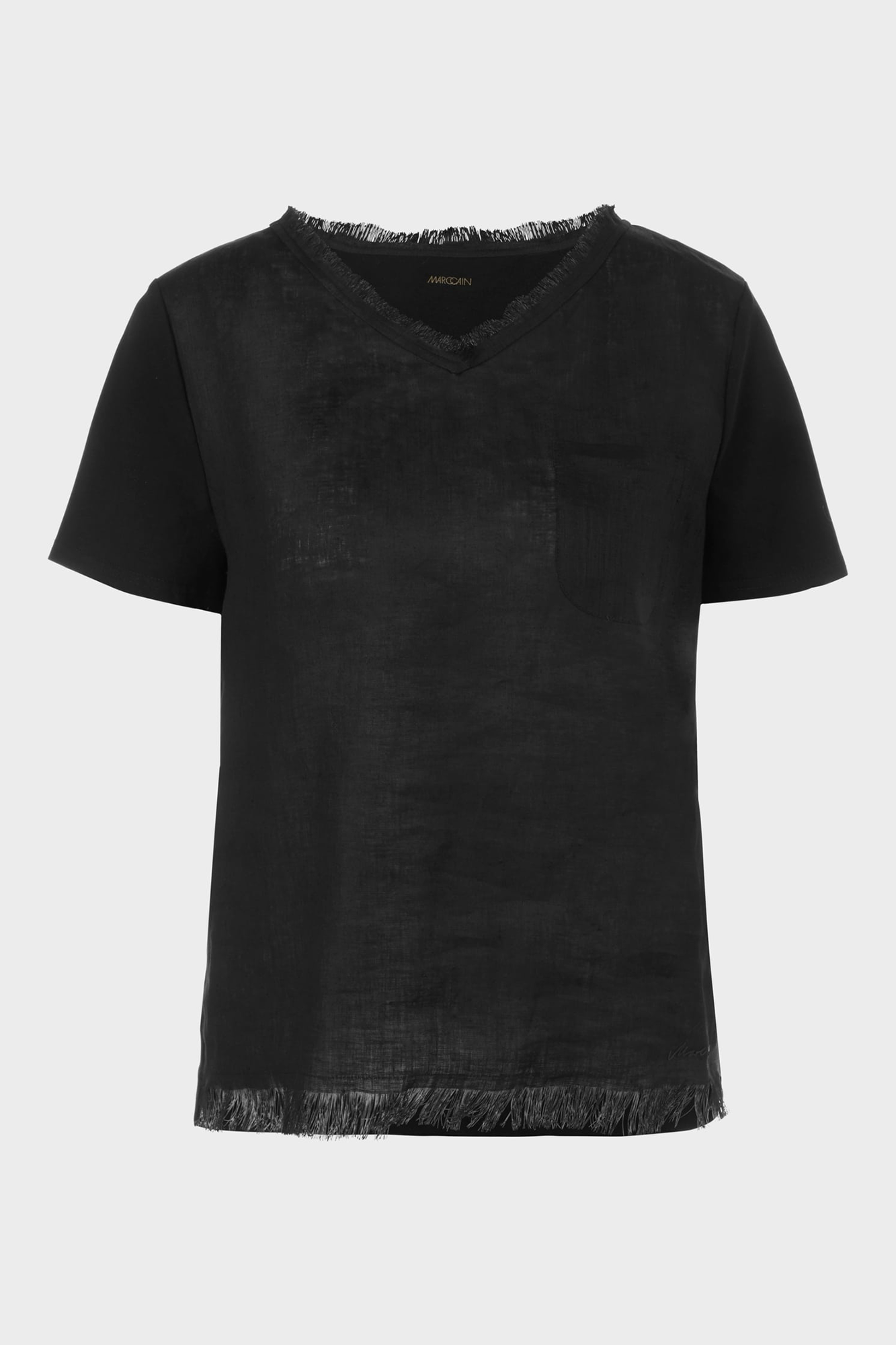 Ourika Gardens T-Shirt in A Mix of Material Black