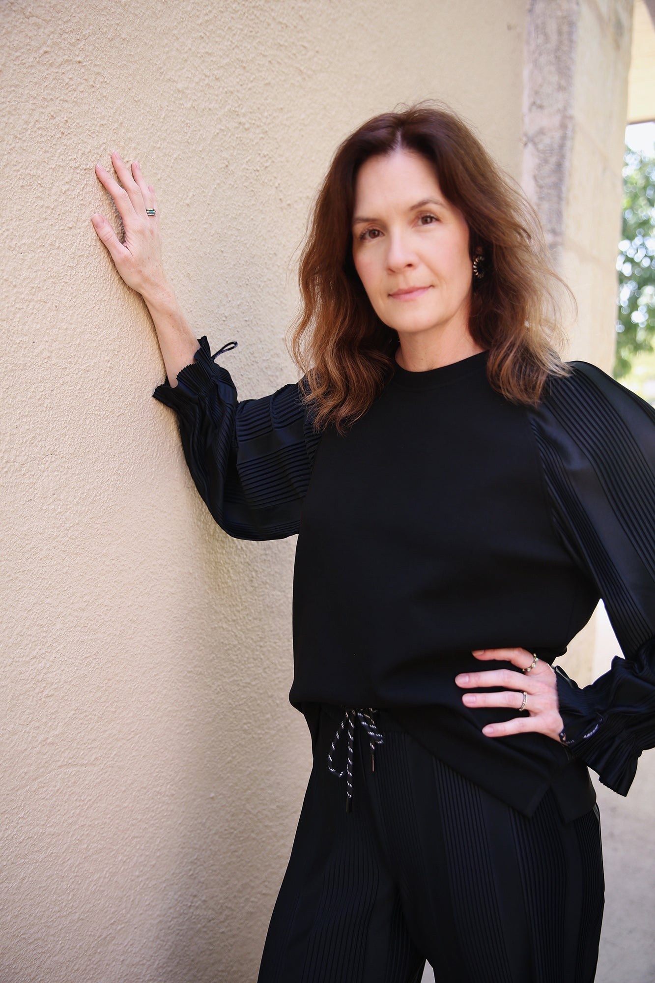 Fit For Leo Sweatshrt With Pleated Sleeves Black