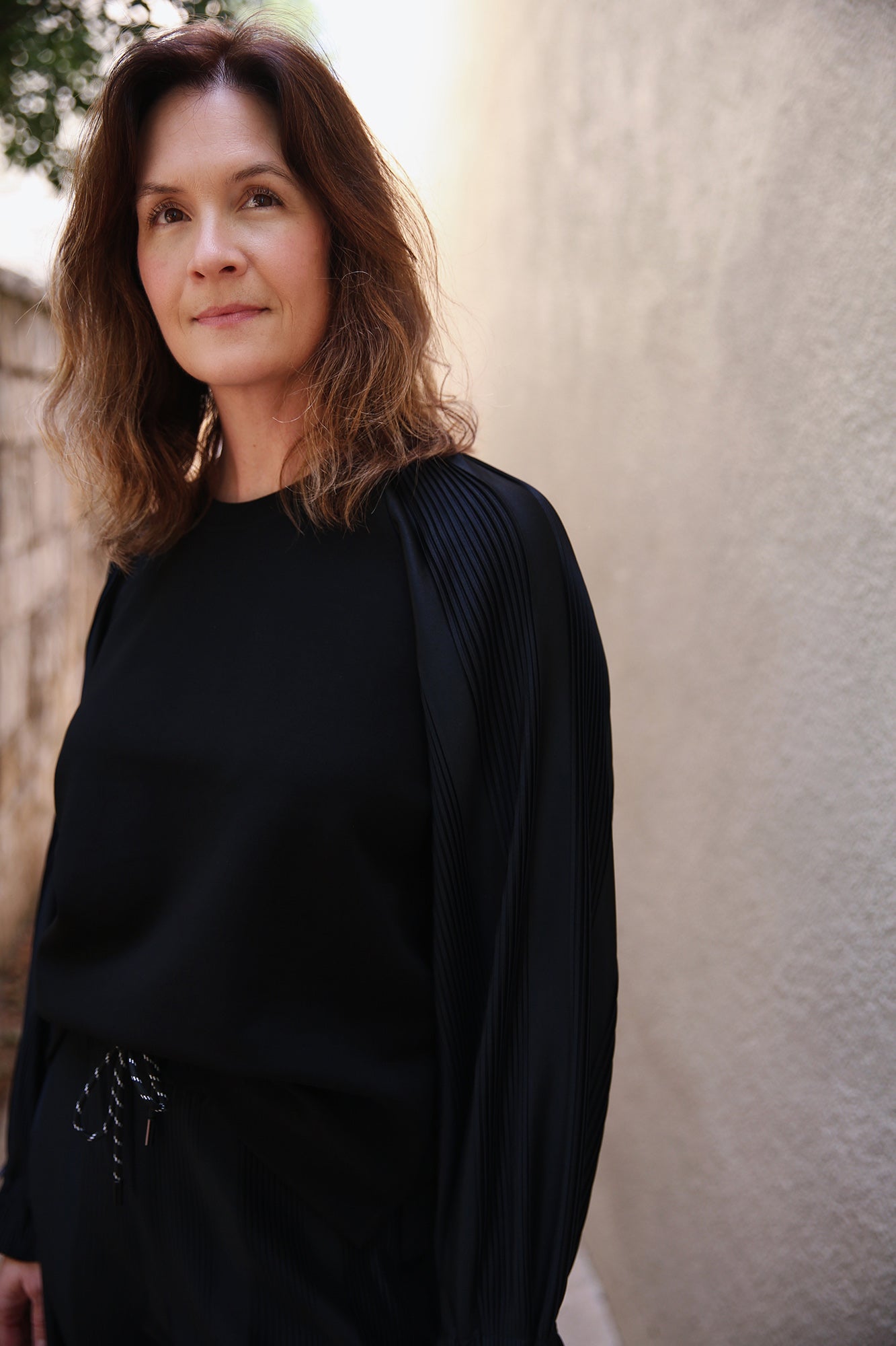 Fit For Leo Sweatshrt With Pleated Sleeves Black