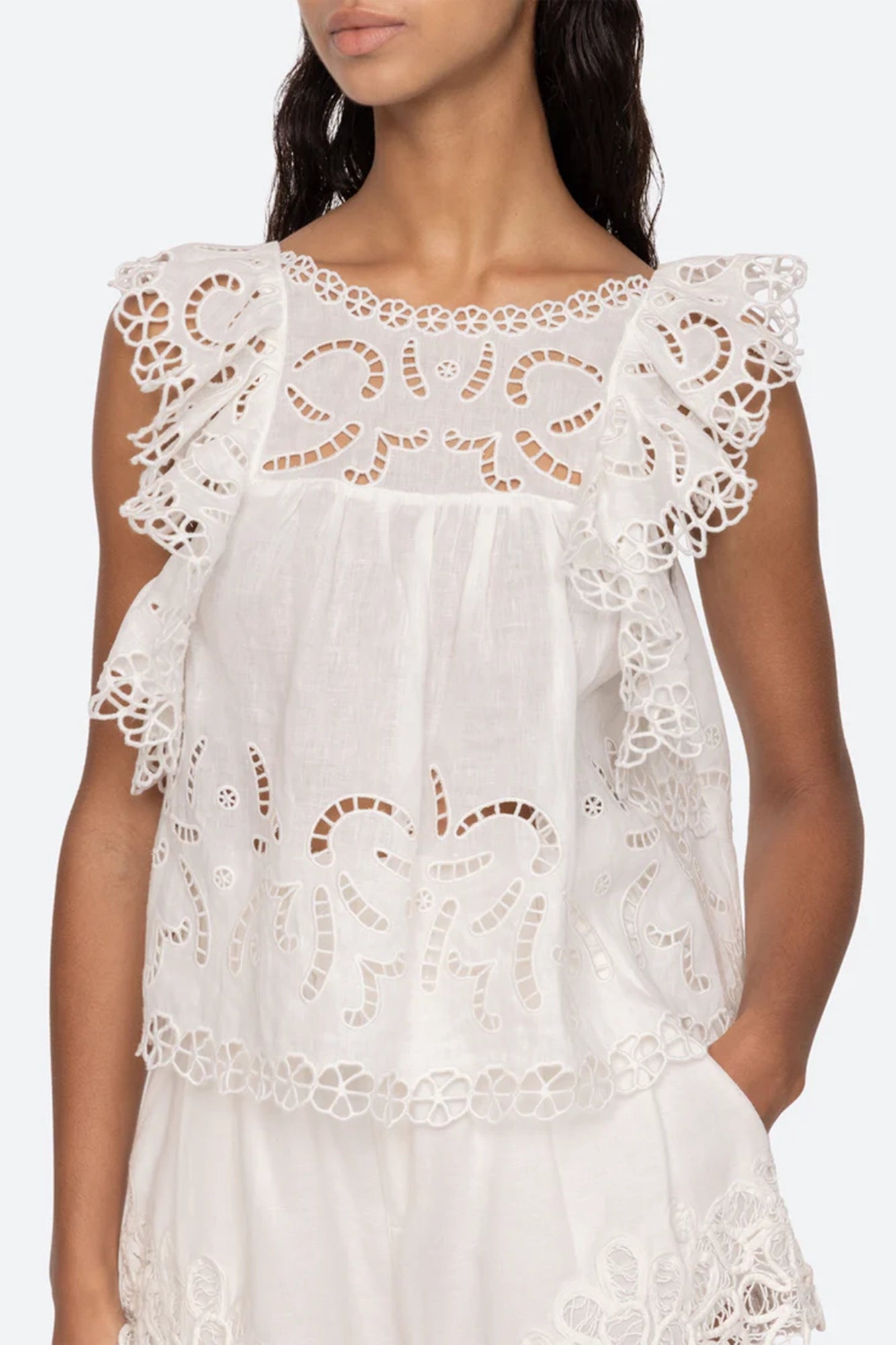 Marja Embroidery Flutter Tank