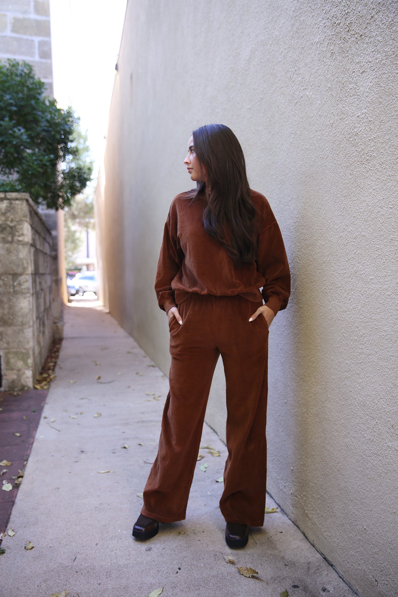 Mavis Velour Sweatpant Brown Sugar