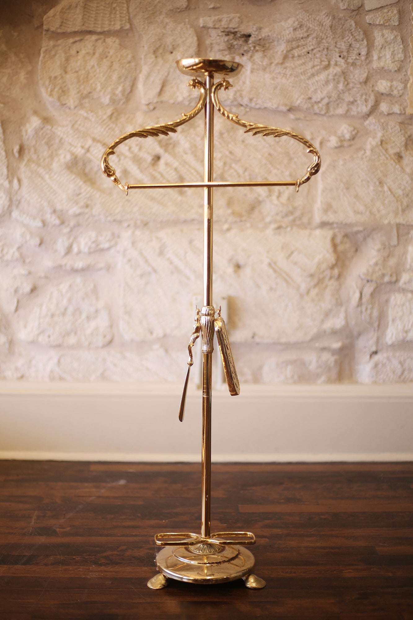 Mid-Century Modern Brass Gentleman's Valet Stand