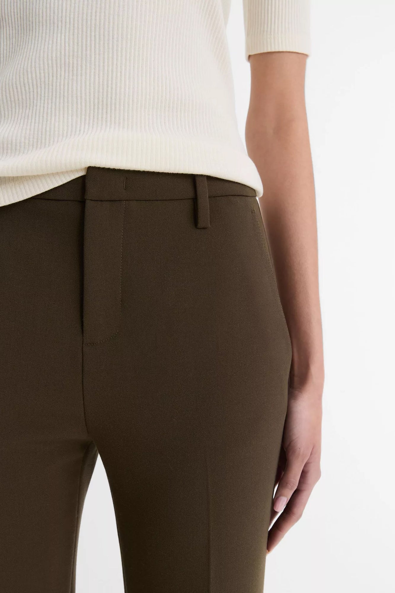 Mid-Rise Tailored Flare Pant Vine
