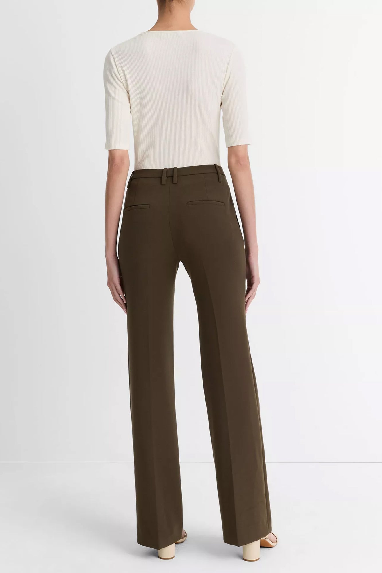 Mid-Rise Tailored Flare Pant Vine