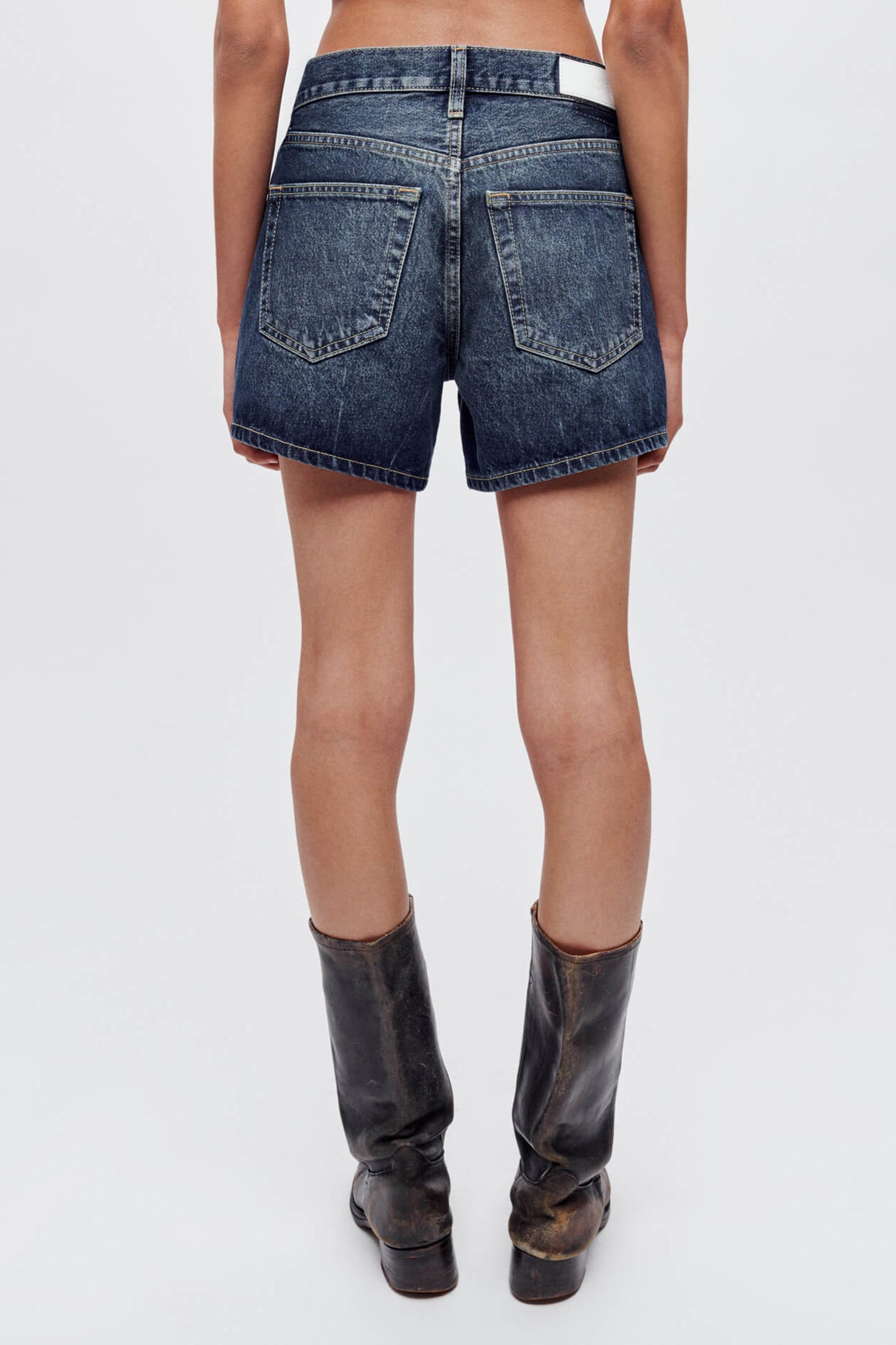 Mid Rise Boy Short Whiskey Indigo