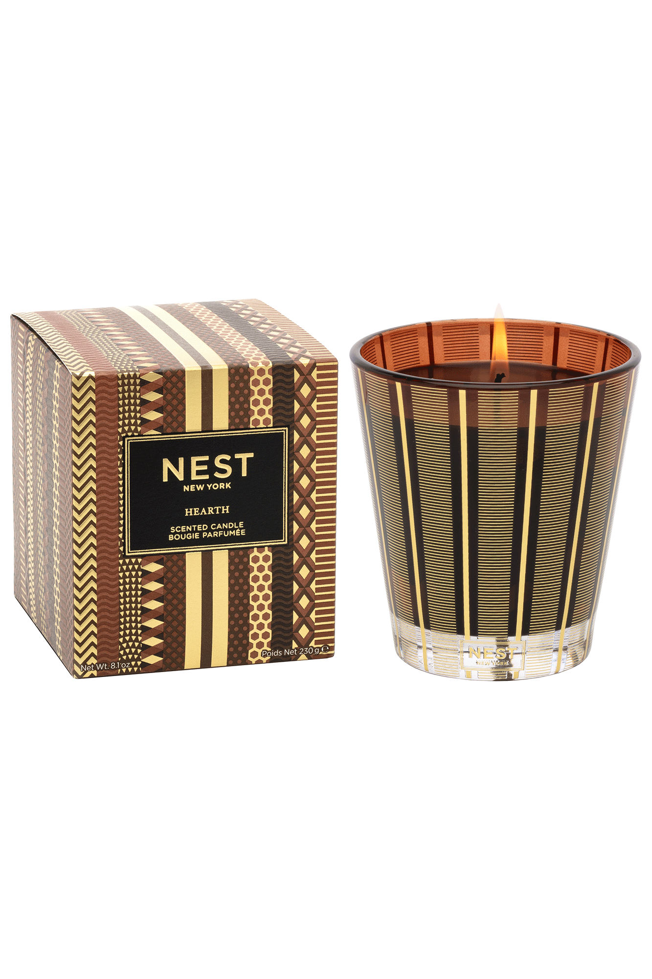 Experience the inviting ambiance of a cozy fireplace in your home with the Hearth Classic Candle from Nest. An exquisite fragrance featuring oud wood, frankincense, and smoky embers creates a warm and inviting atmosphere. Perfect for adding a cozy touch to any evening.