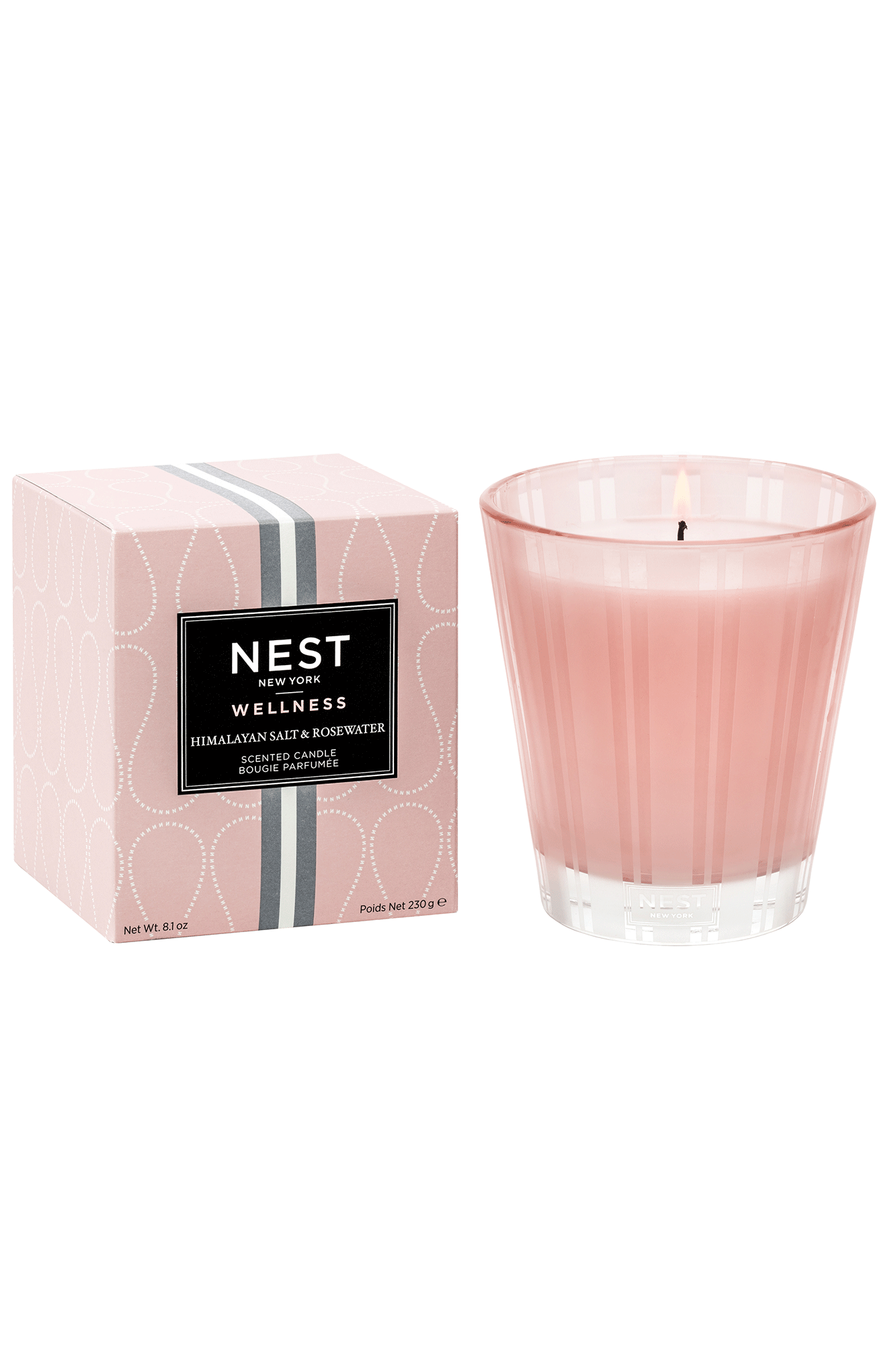 Enjoy a calming atmosphere with the Himalayan Salt & Rosewater Classic Candle from Nest. Infused with notes of rosewater, geranium, salted amber, and white woods, this scented candle will help to ease your mind and soothe your spirit.